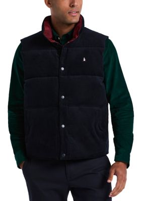 Original Penguin Men's Cotton Reversible Corduroy Puffer Vest, XL