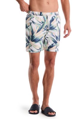 Original Penguin Men's Tropical Print Camp Swim Trunks