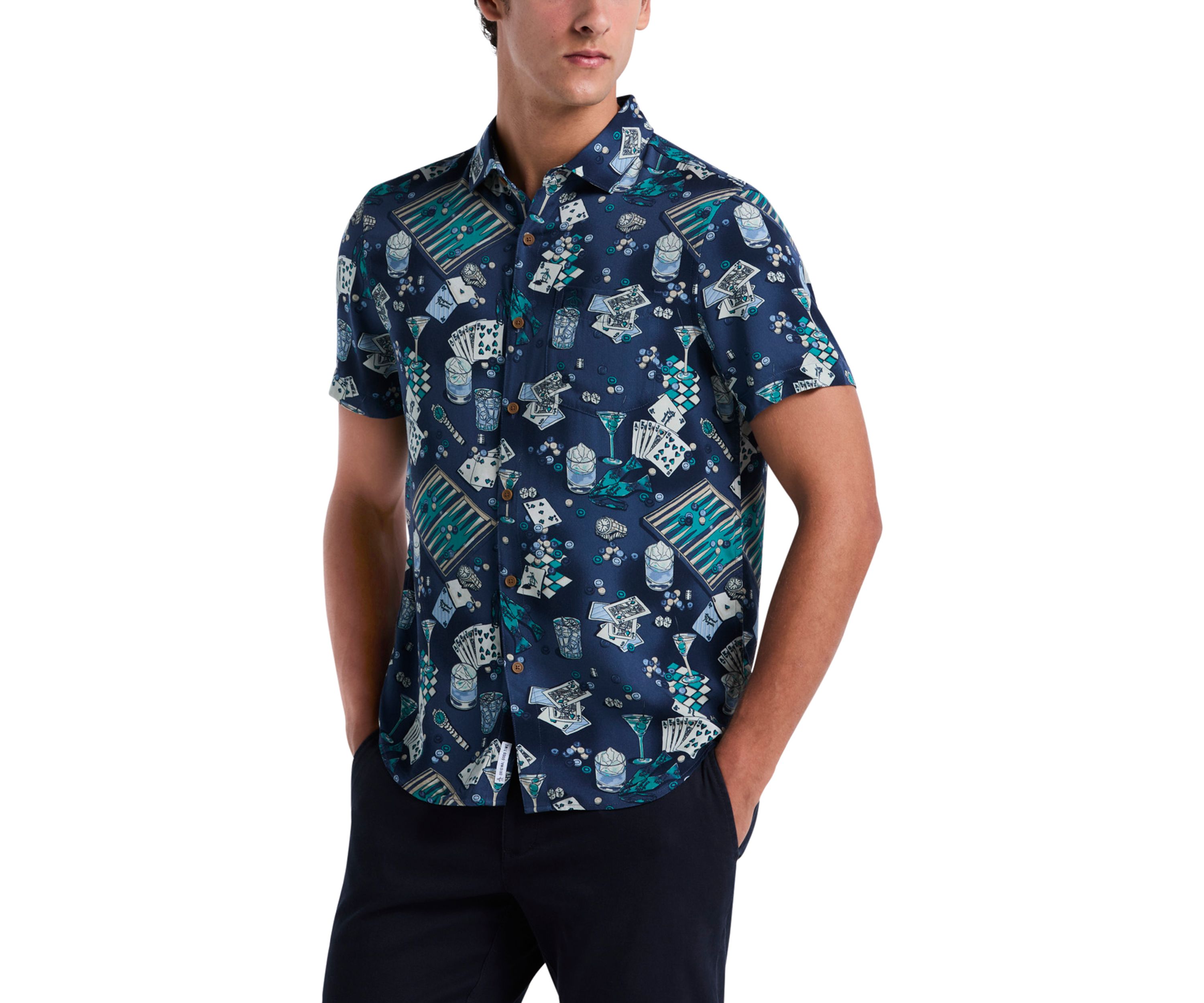 Short Sleeve Poker Table Print Polo Shirt