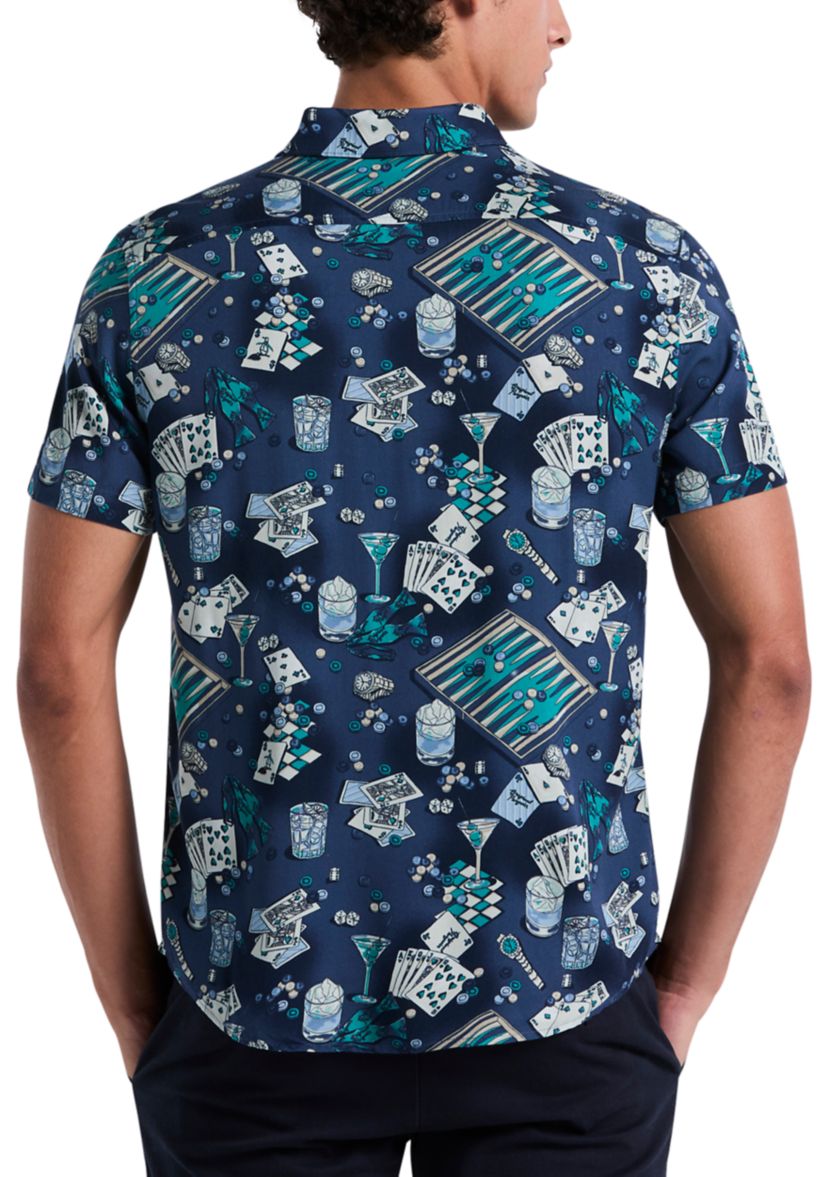 Short Sleeve Poker Table Print Polo Shirt