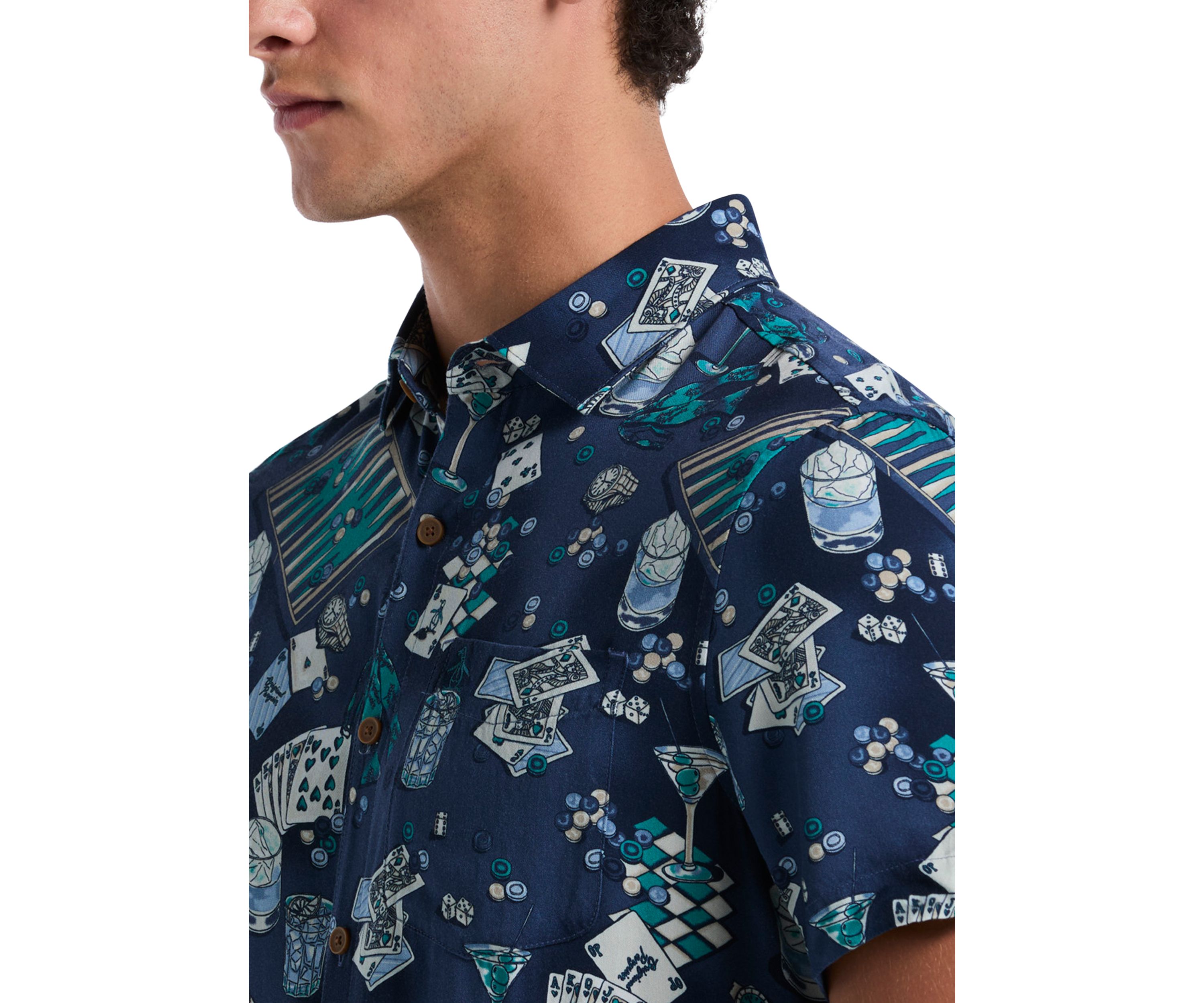 Short Sleeve Poker Table Print Polo Shirt