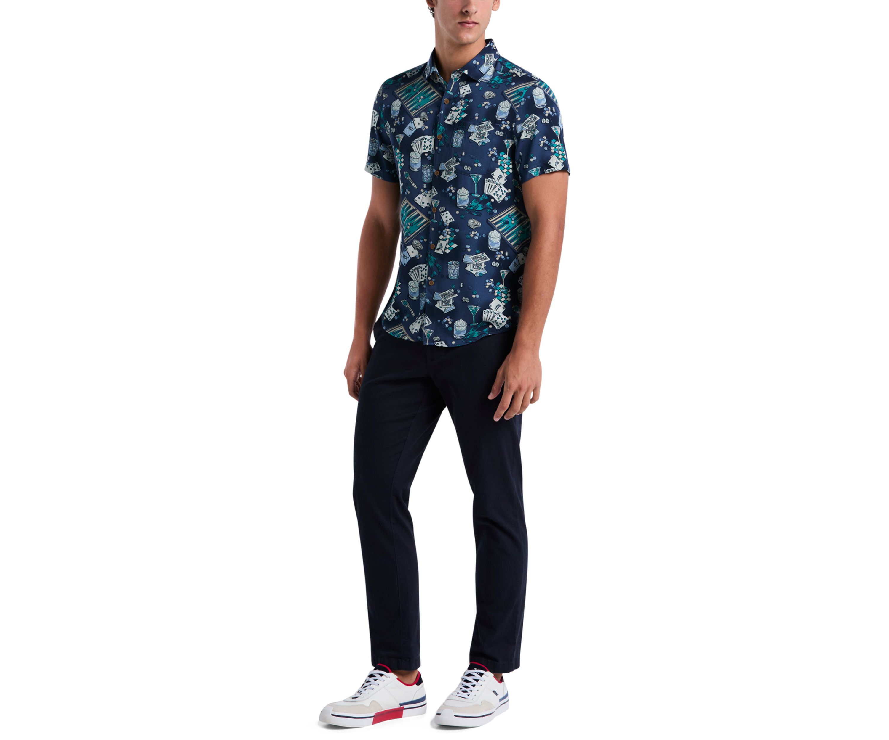 Short Sleeve Poker Table Print Polo Shirt