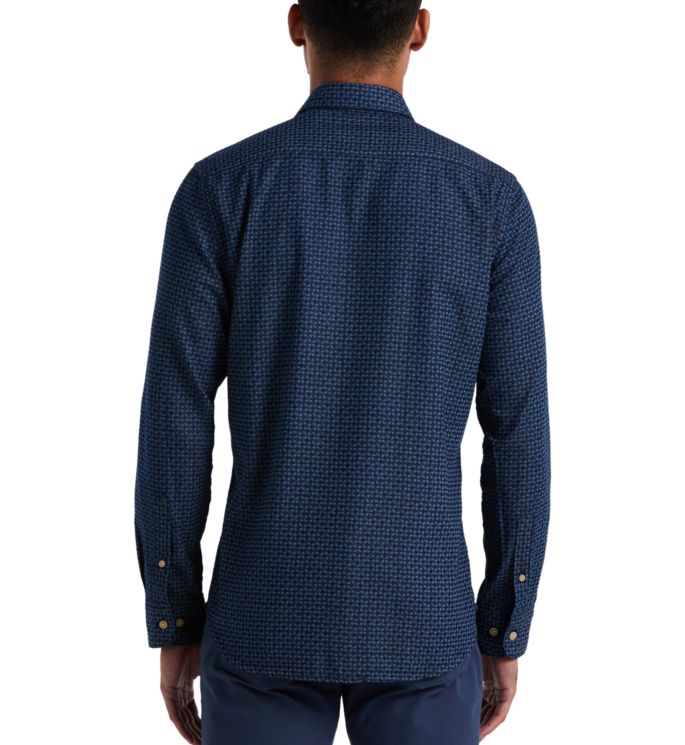 Mens Long Sleeve Oxford Printed Shirt