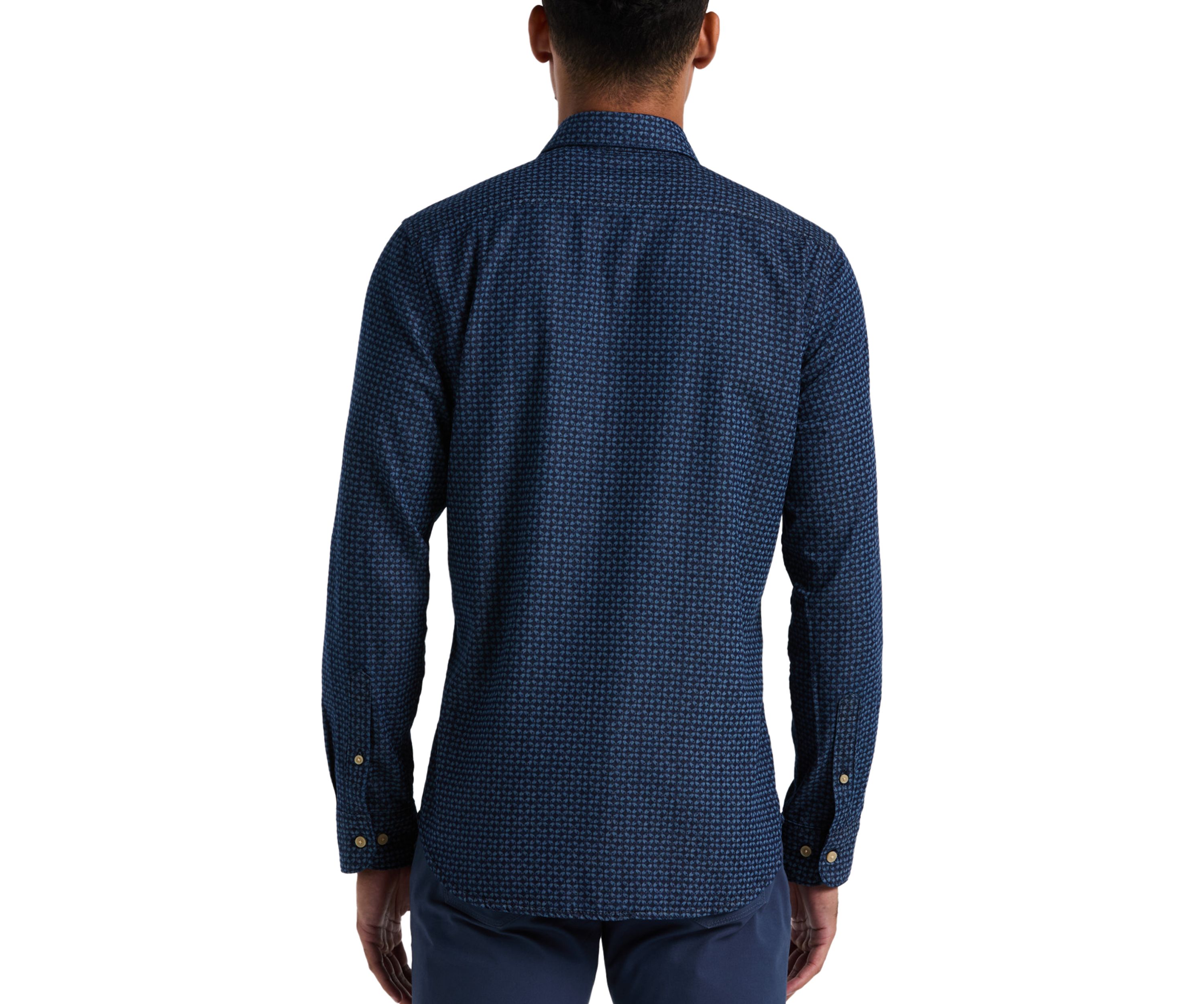 Mens Long Sleeve Oxford Printed Shirt