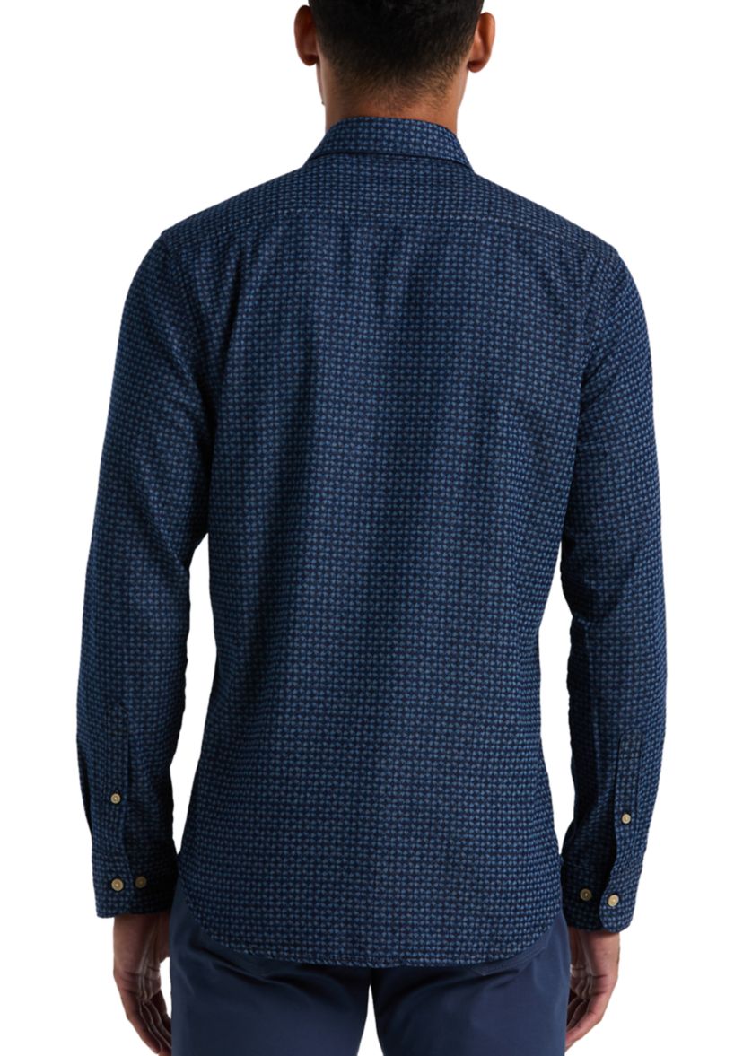 Mens Long Sleeve Oxford Printed Shirt