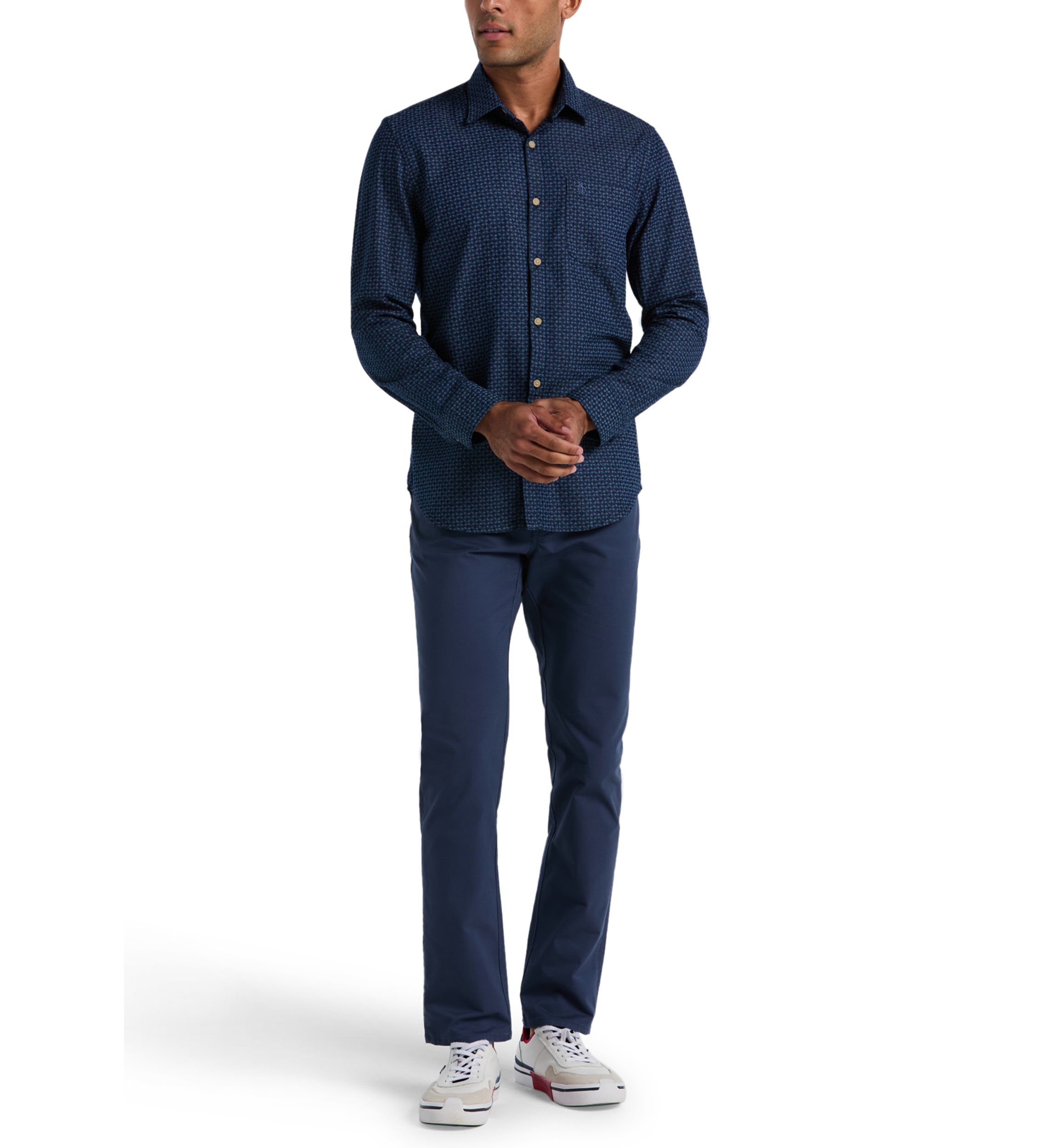 Mens Long Sleeve Oxford Printed Shirt