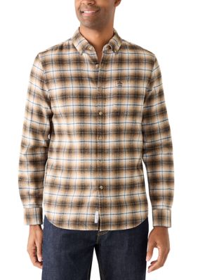 Original Penguin Men's Plaid Flannel Shirt, Medium