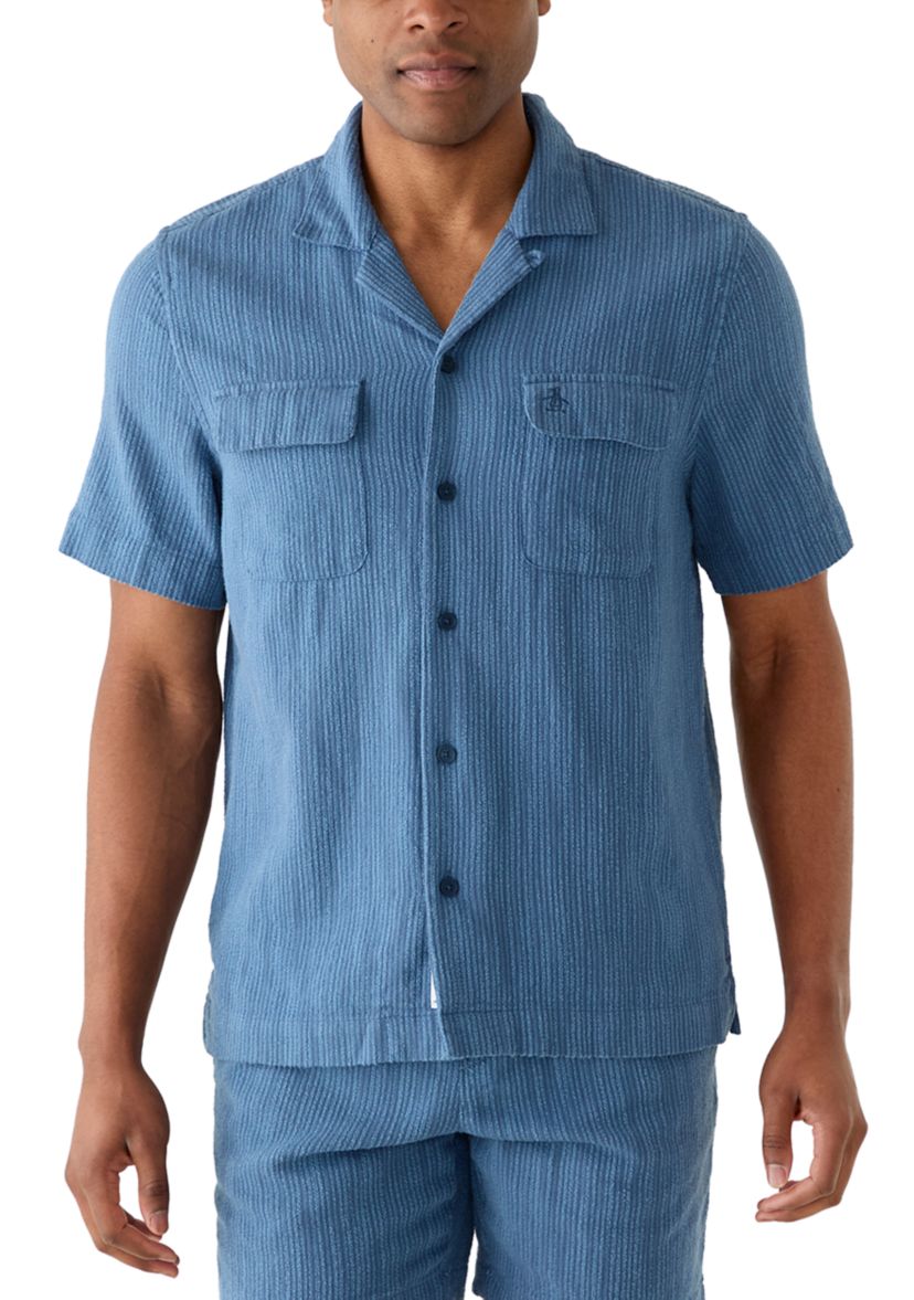 penguin mens dress shirts Original Penguin Men's EcoVero Oxford Long Sleeve Shirt
