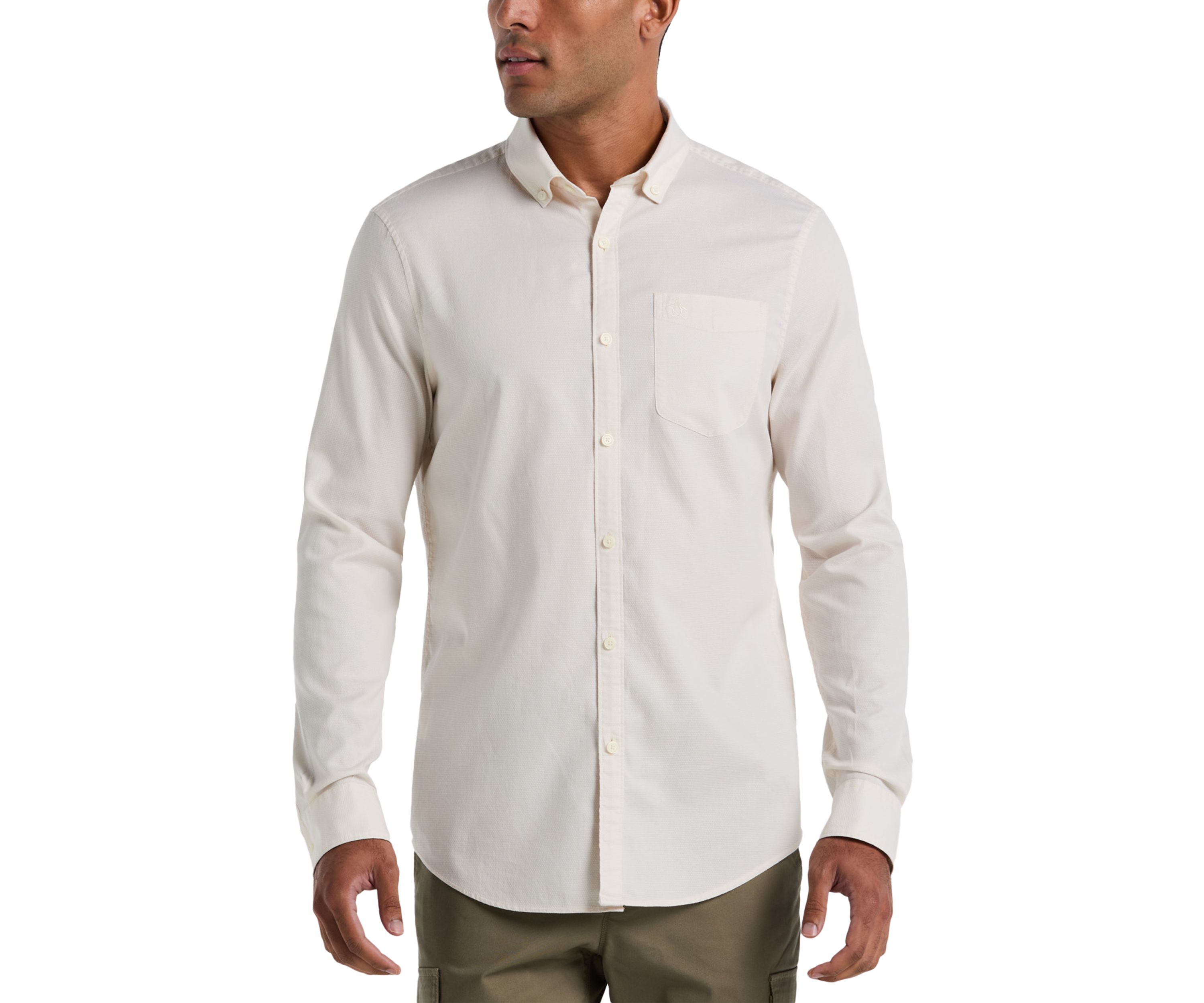 Cotton Dobby Print Long Sleeve Shirt