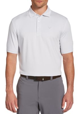 Callaway Golf Men's Pro Spin Fine Line Short Sleeve Golf Polo Shirt, White, 2XL