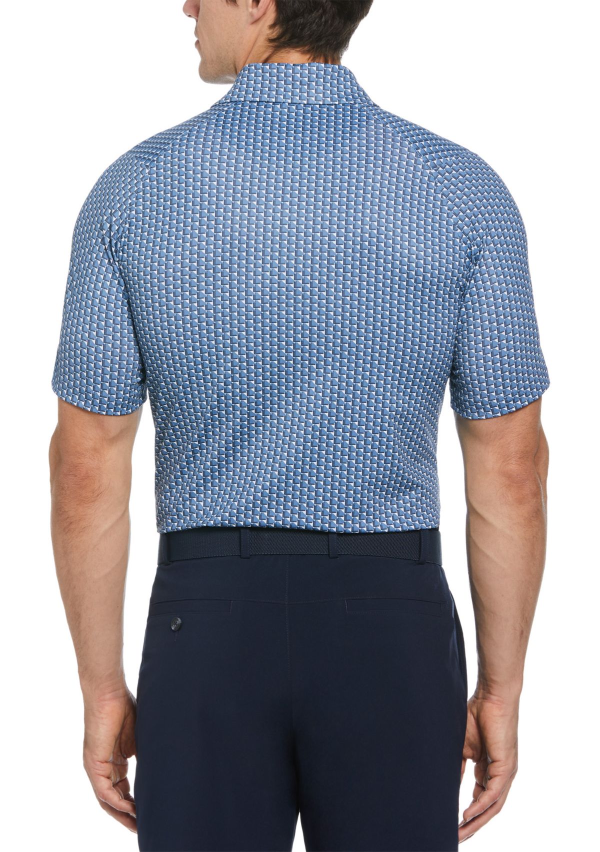 Mens Chevron Geometric Print Golf Polo Shirt