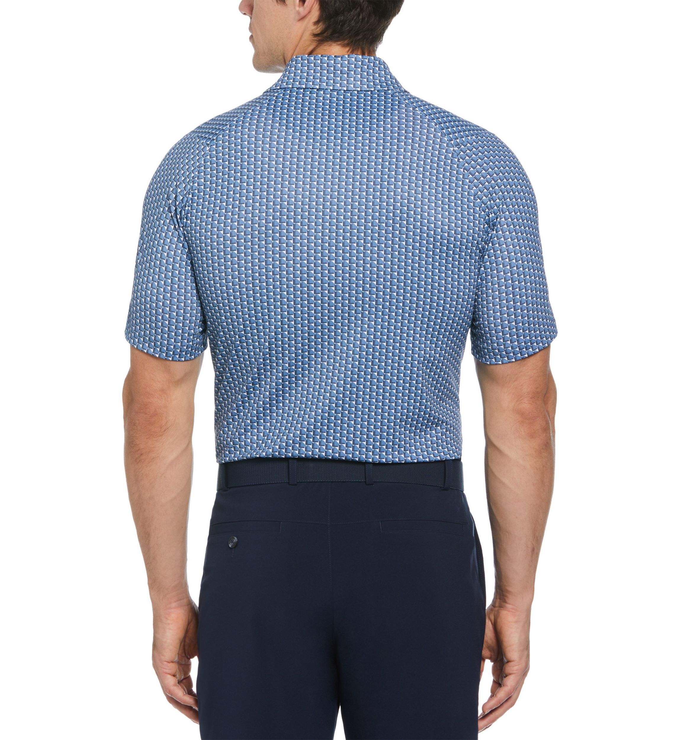 Mens Chevron Geometric Print Golf Polo Shirt