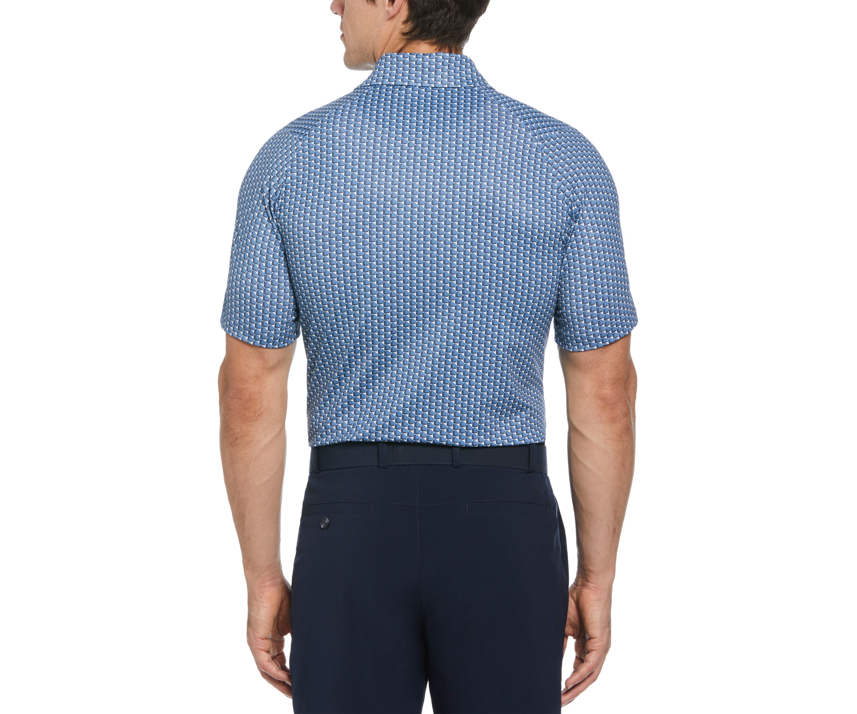 Mens Chevron Geometric Print Golf Polo Shirt