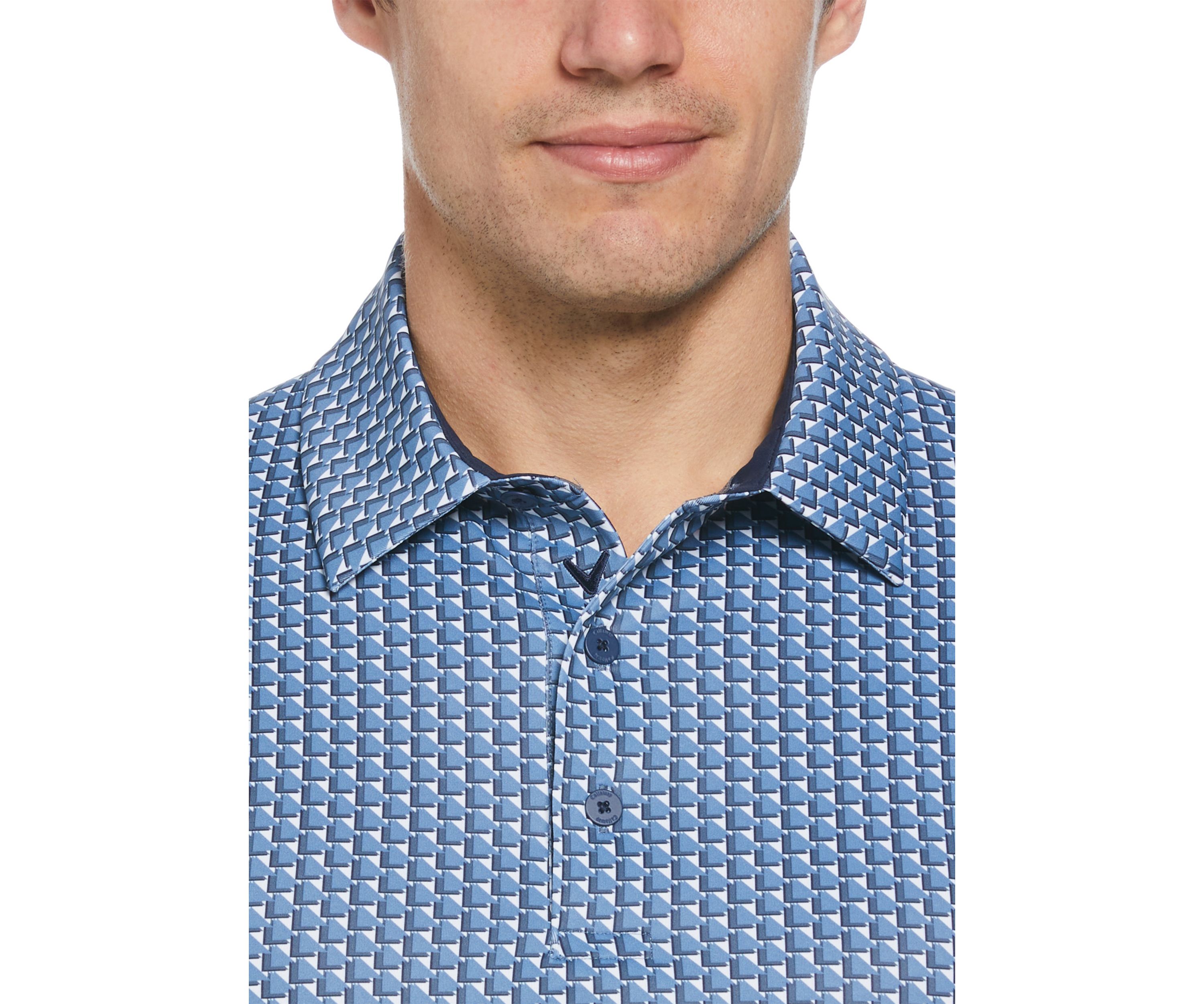 Mens Chevron Geometric Print Golf Polo Shirt