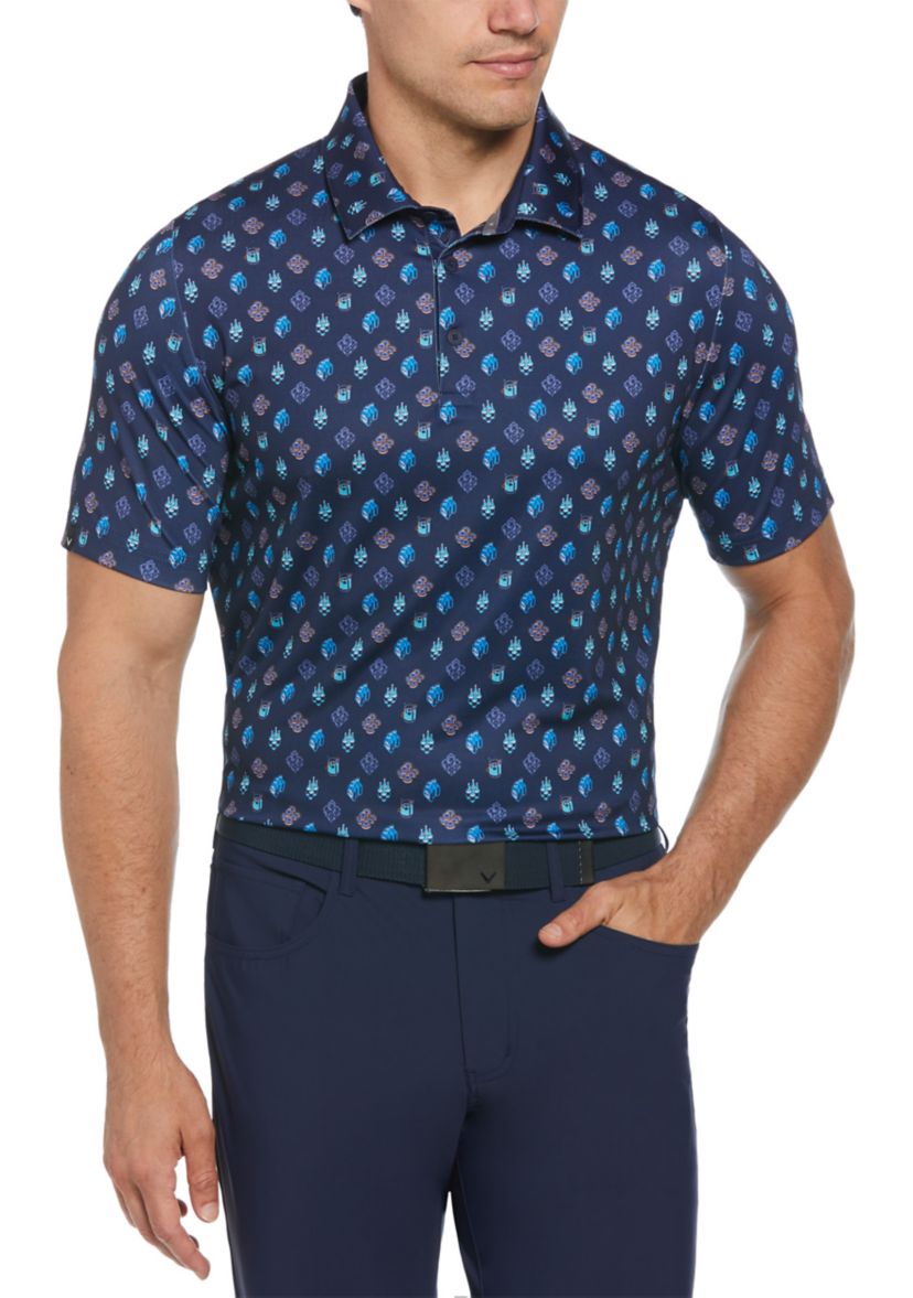 Mens Negroni Print Golf Polo Shirt