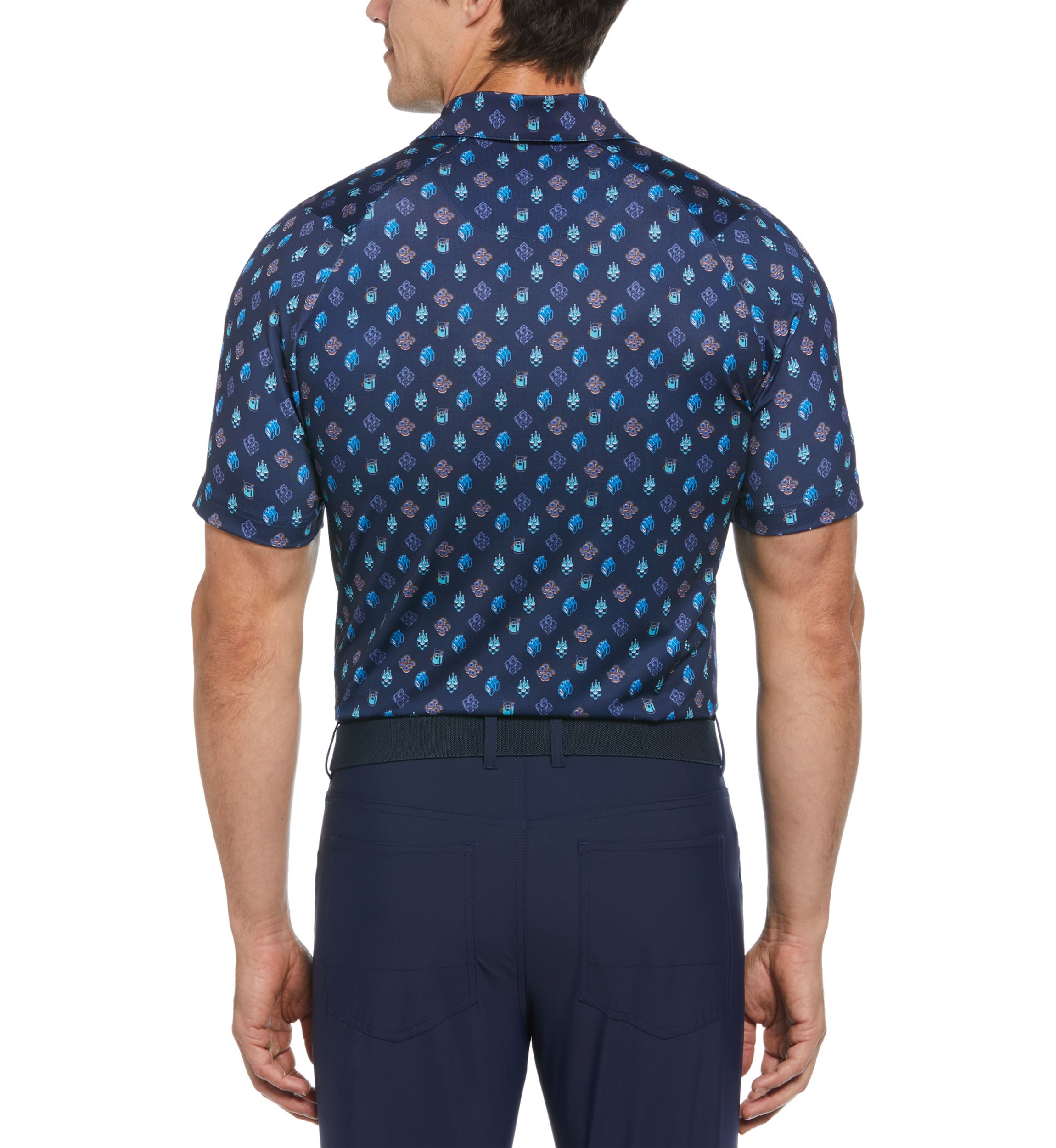Mens Negroni Print Golf Polo Shirt