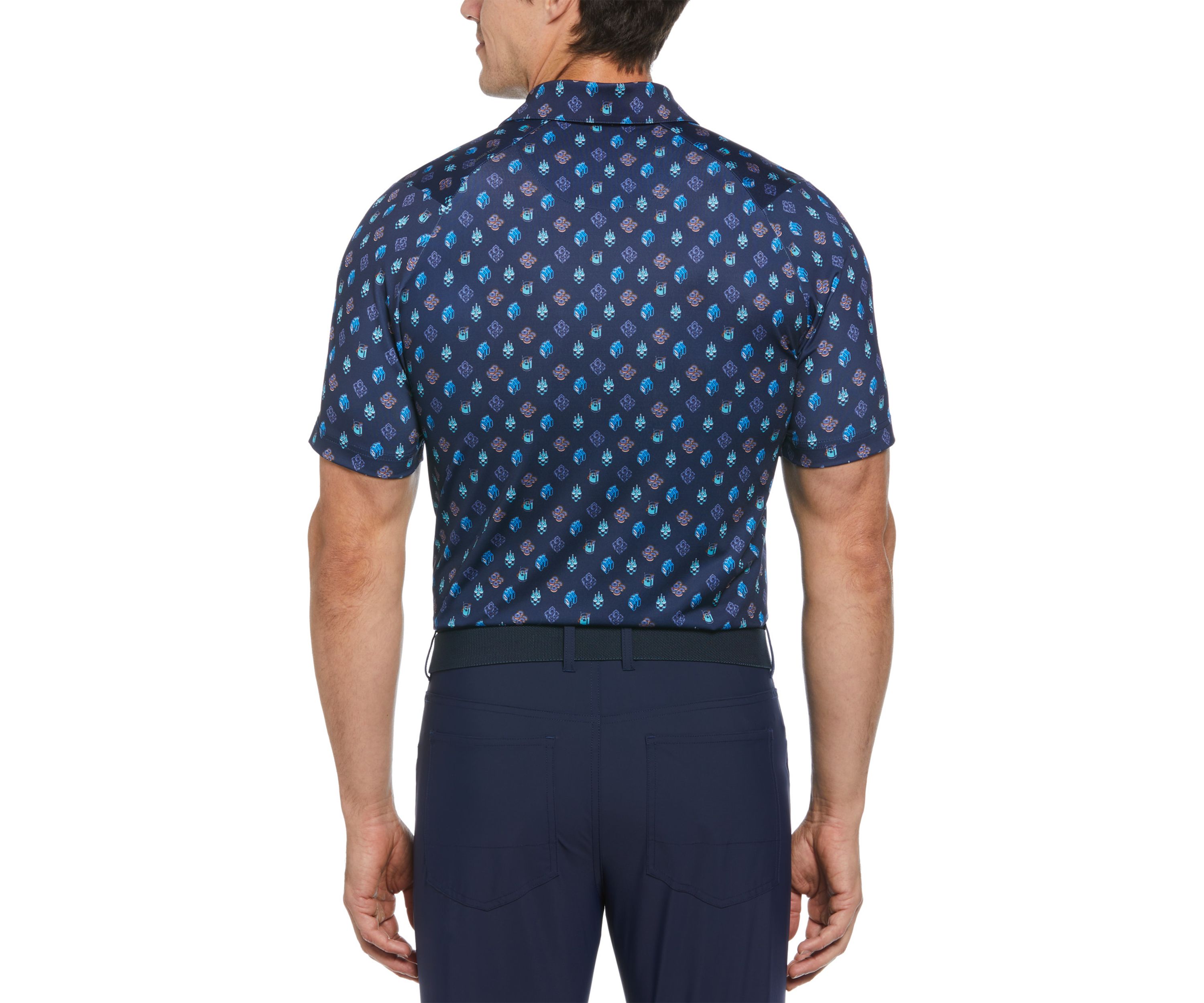 Mens Negroni Print Golf Polo Shirt