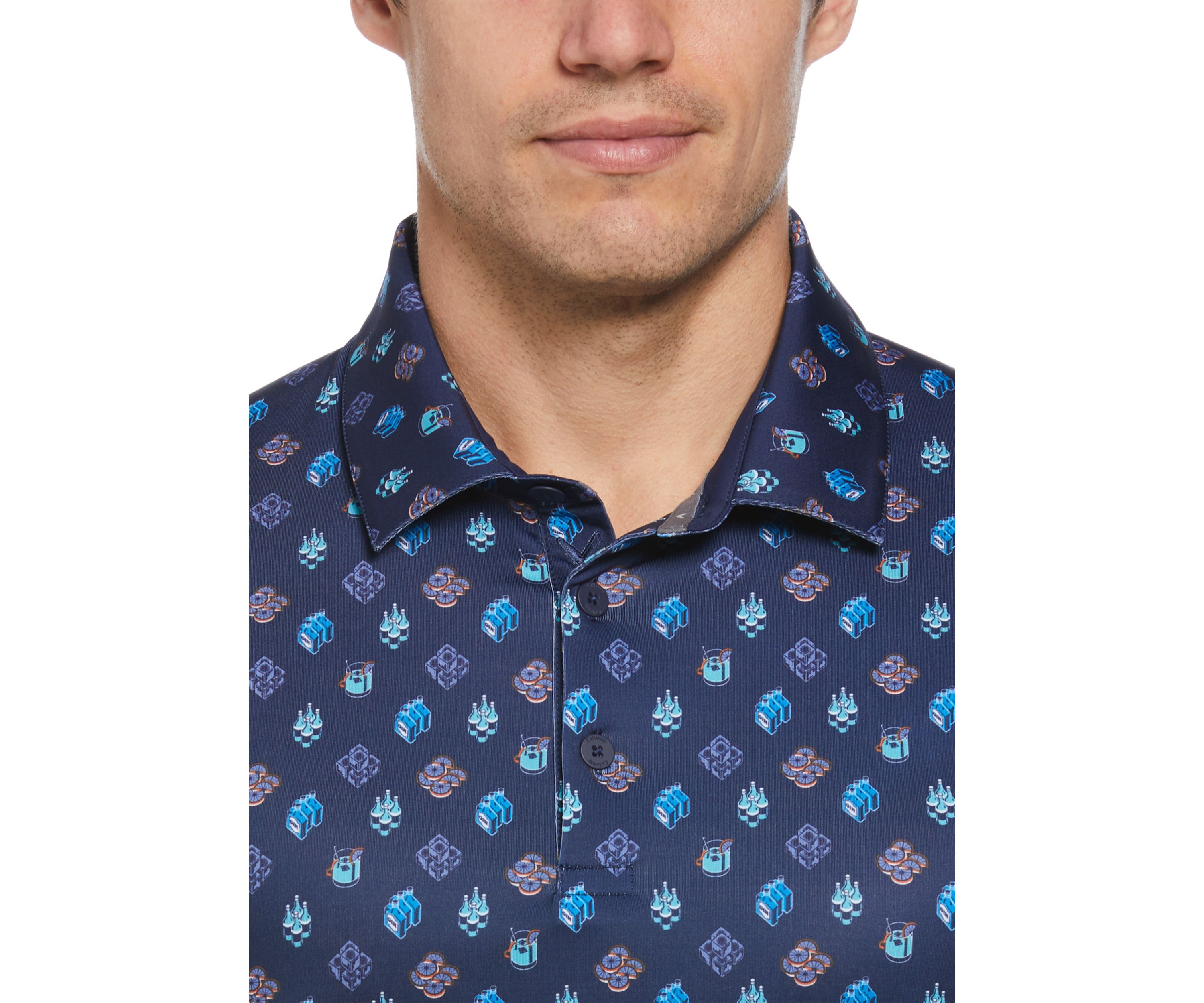 Mens Negroni Print Golf Polo Shirt