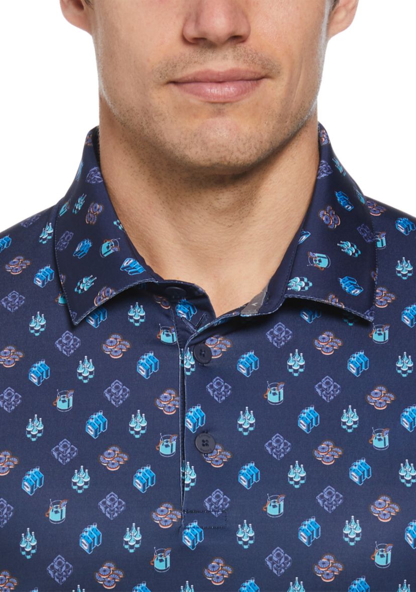 Mens Negroni Print Golf Polo Shirt