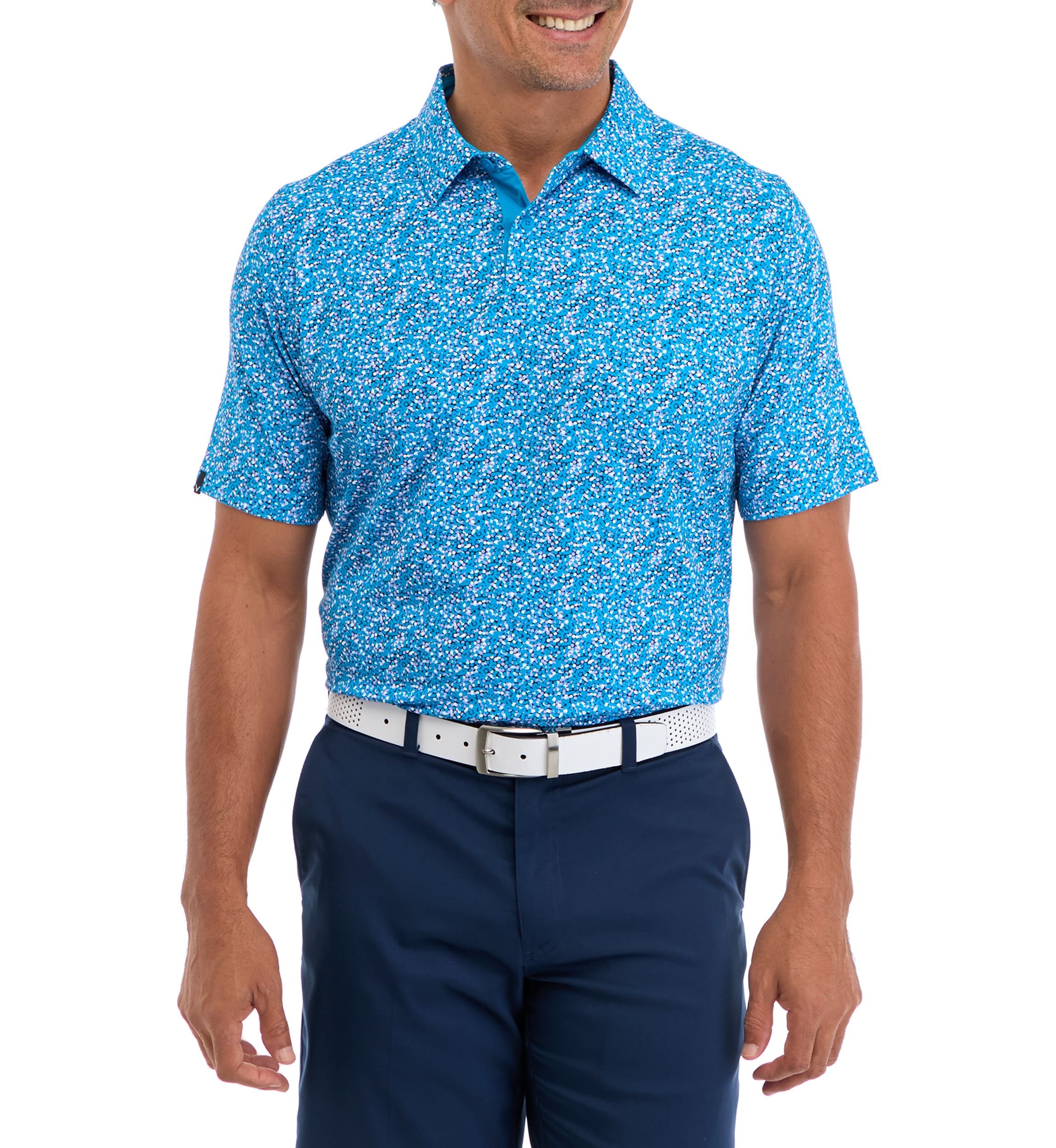 Big & Tall Confetti Hex Printed Polo Shirt