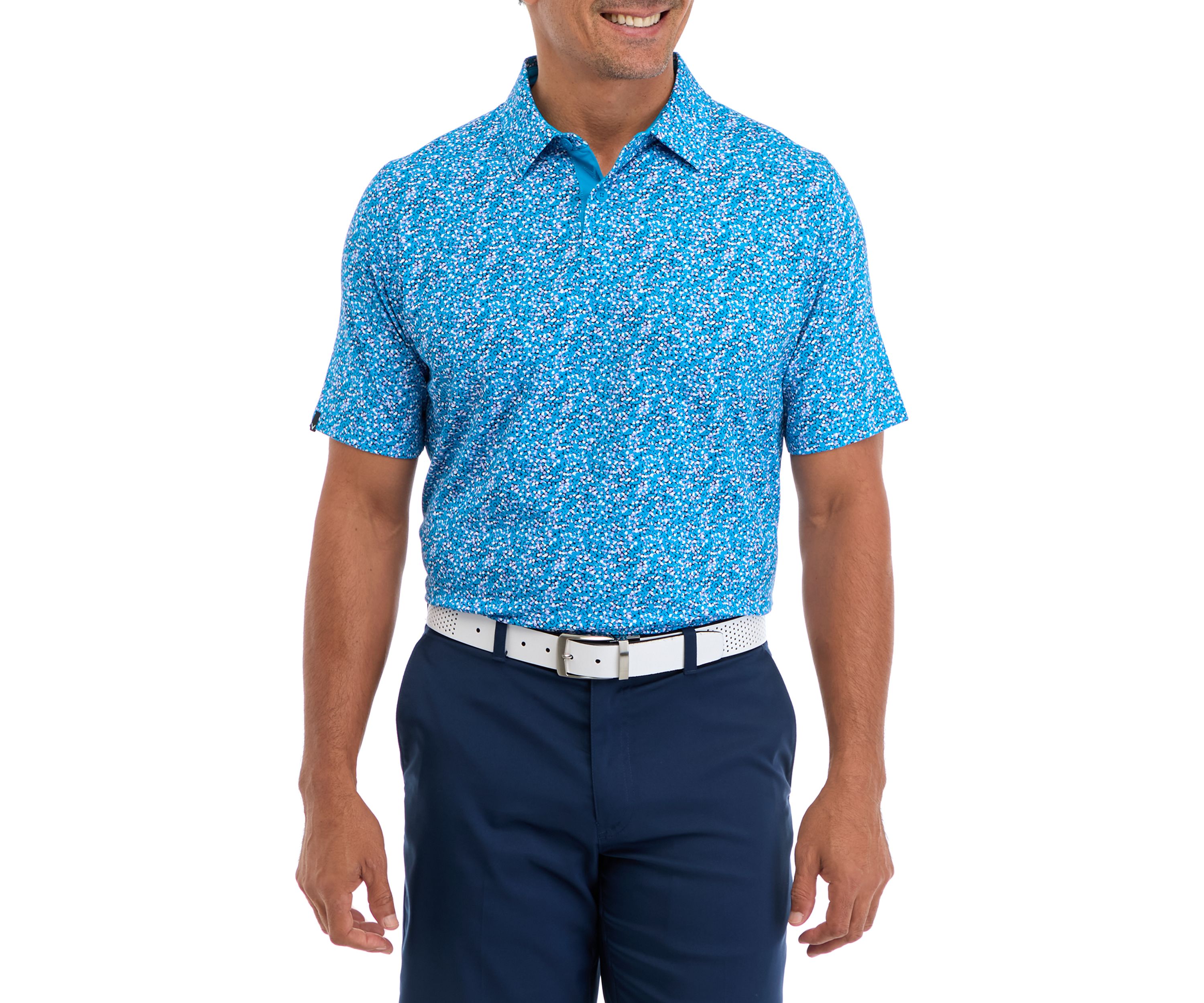 Big & Tall Confetti Hex Printed Polo Shirt