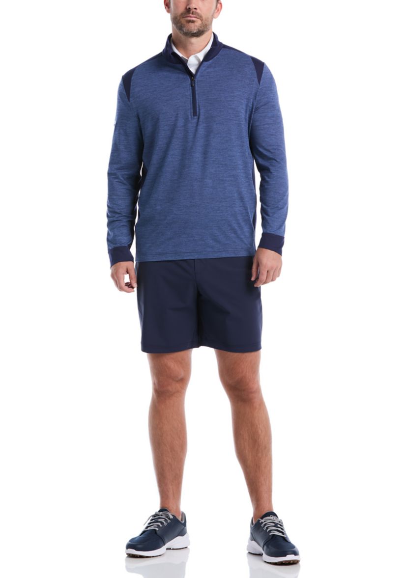 Long Sleeve Soft Touch Blocked 1/4 Zip Pullover