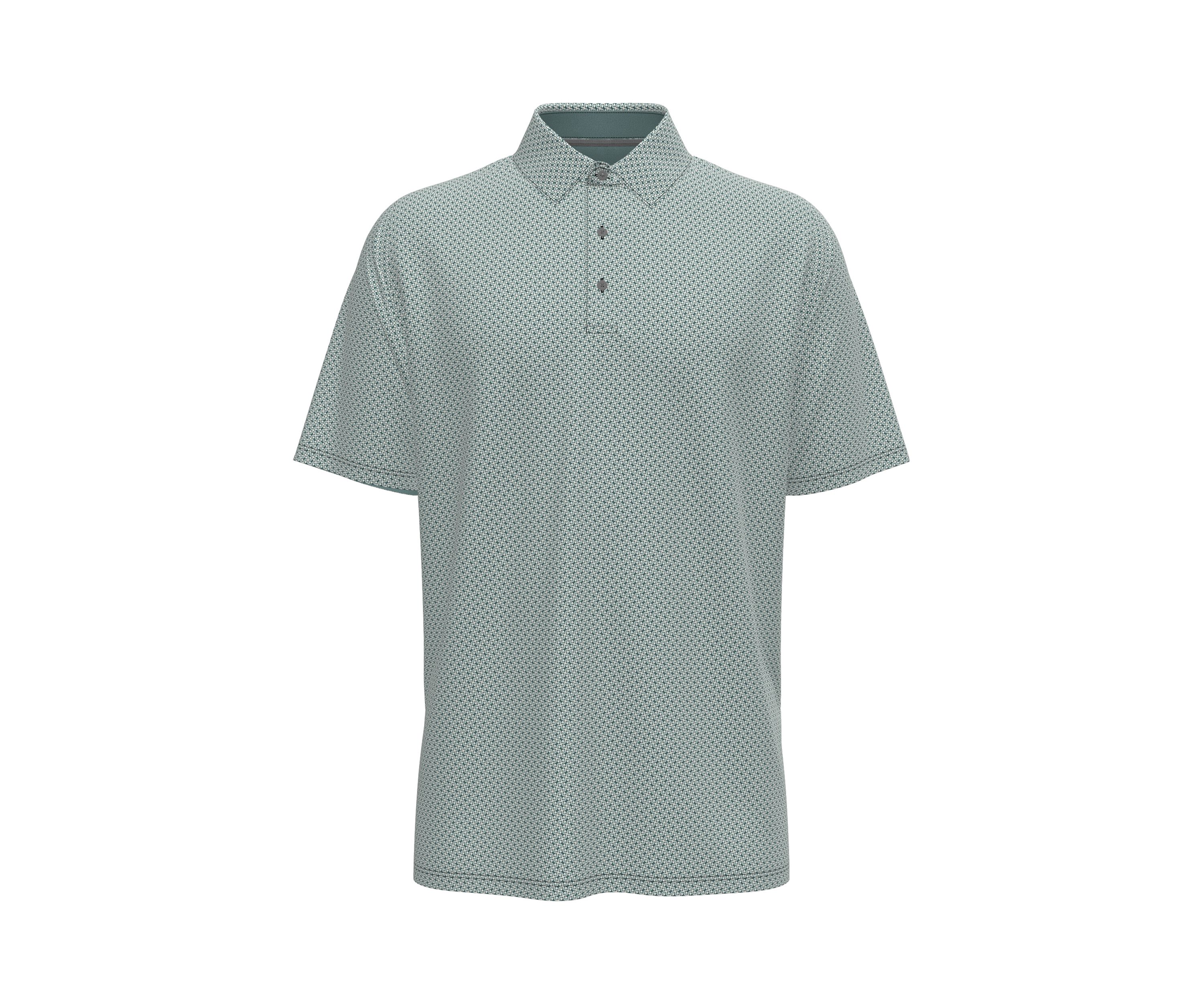 Mens Textured Chevron Print Polo Shirt