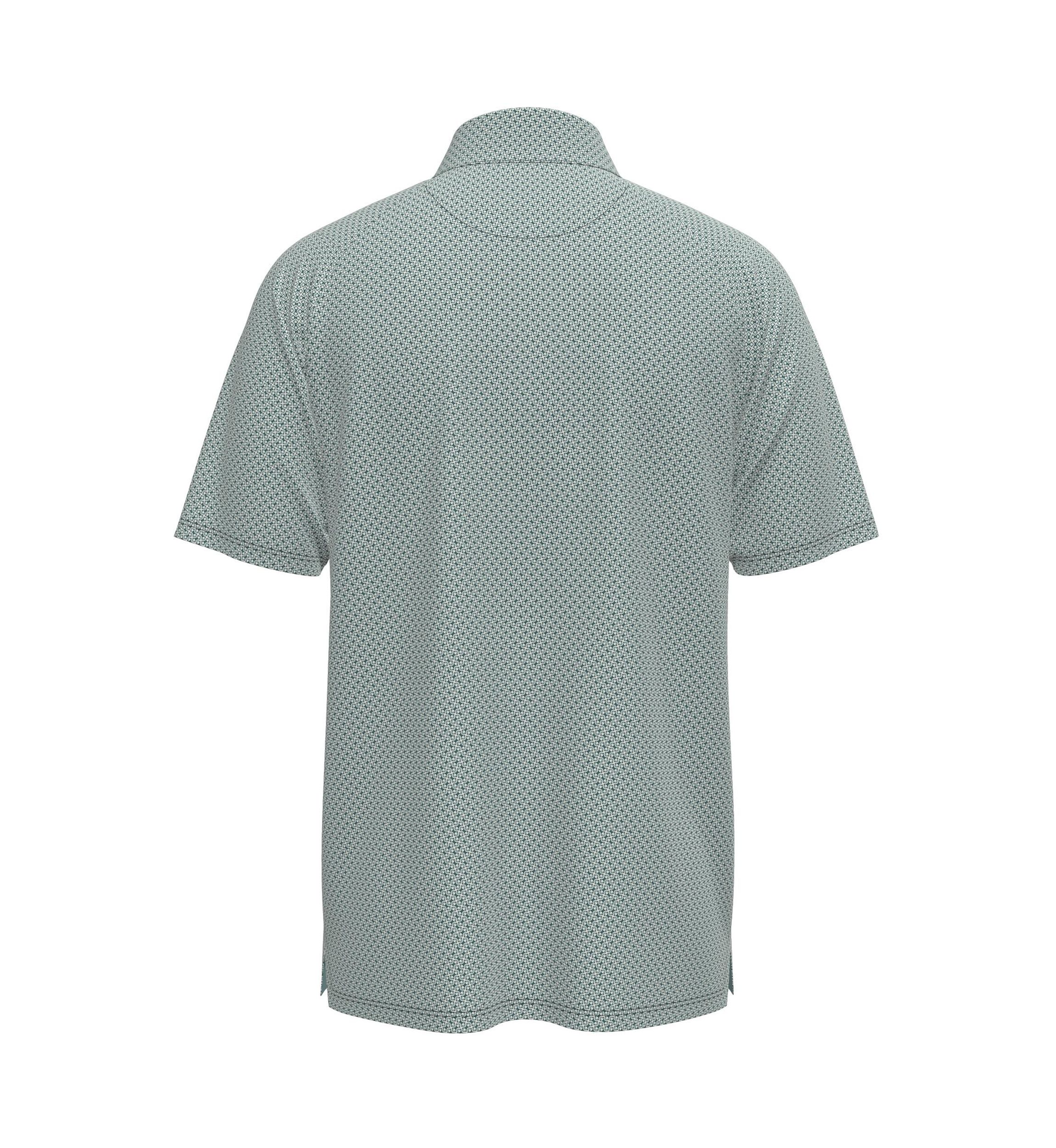 Mens Textured Chevron Print Polo Shirt
