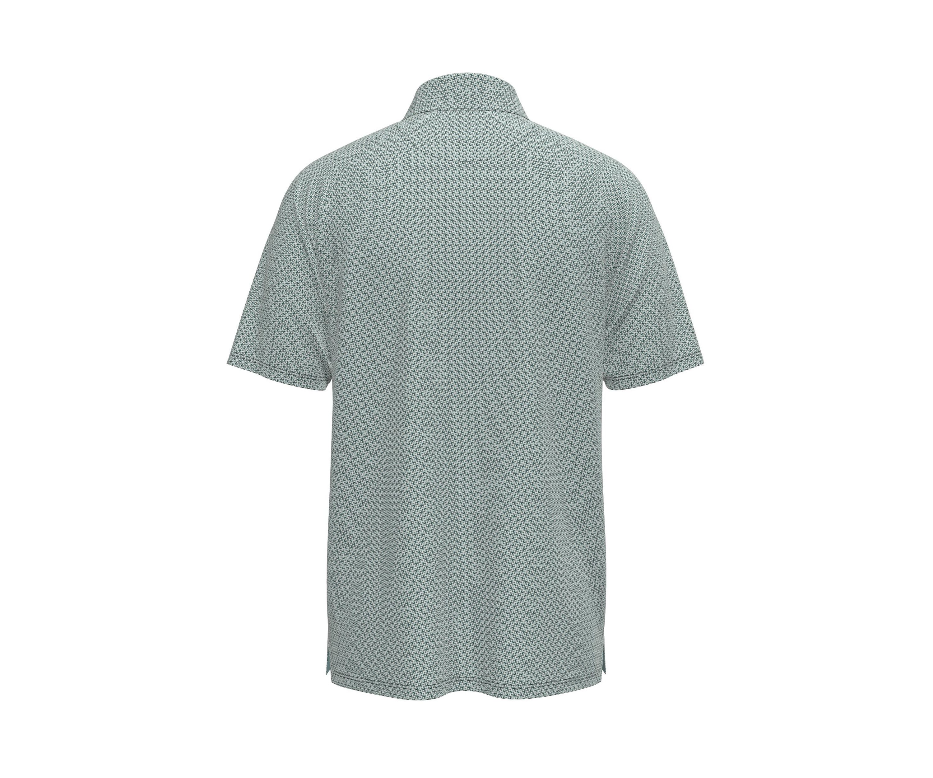 Mens Textured Chevron Print Polo Shirt