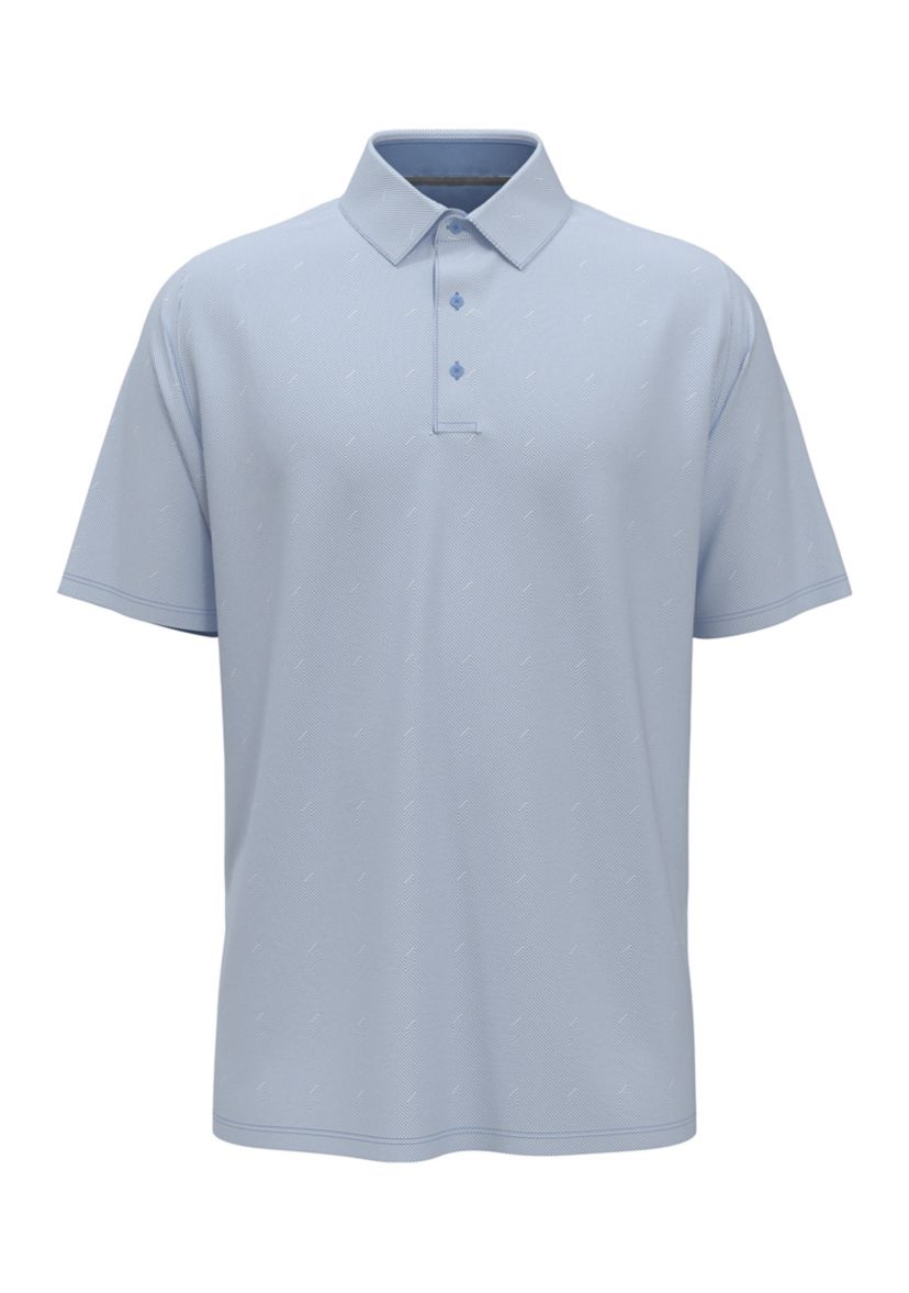 Mens Chevron Twill Jacquard Polo Shirt