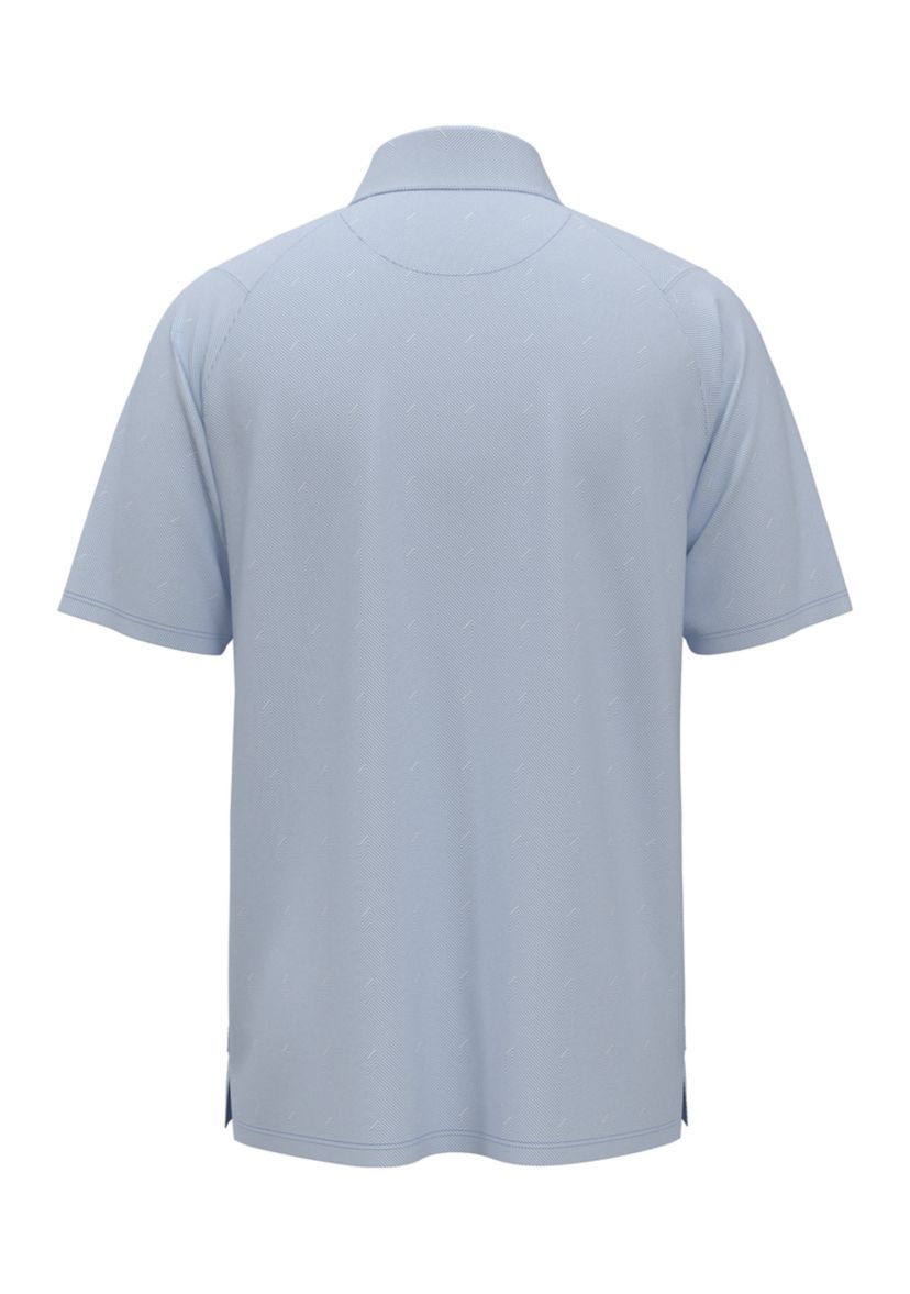 Mens Chevron Twill Jacquard Polo Shirt