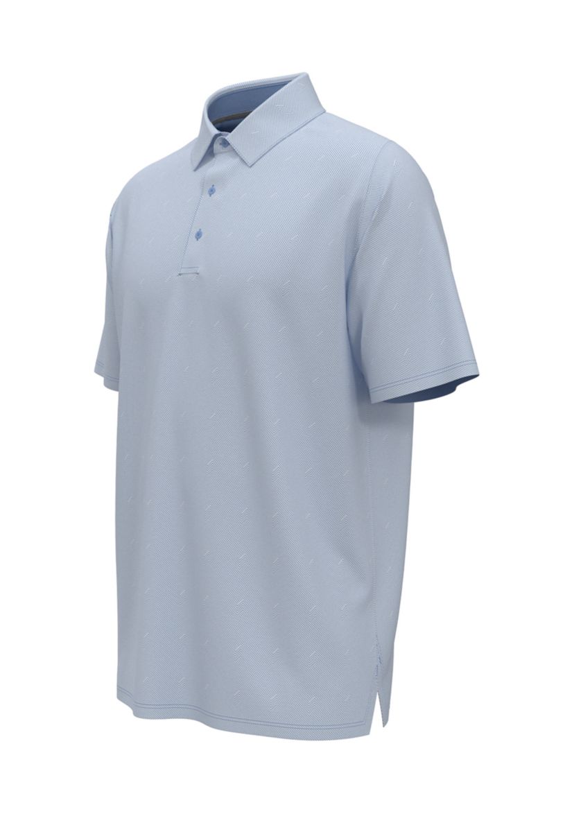 Mens Chevron Twill Jacquard Polo Shirt