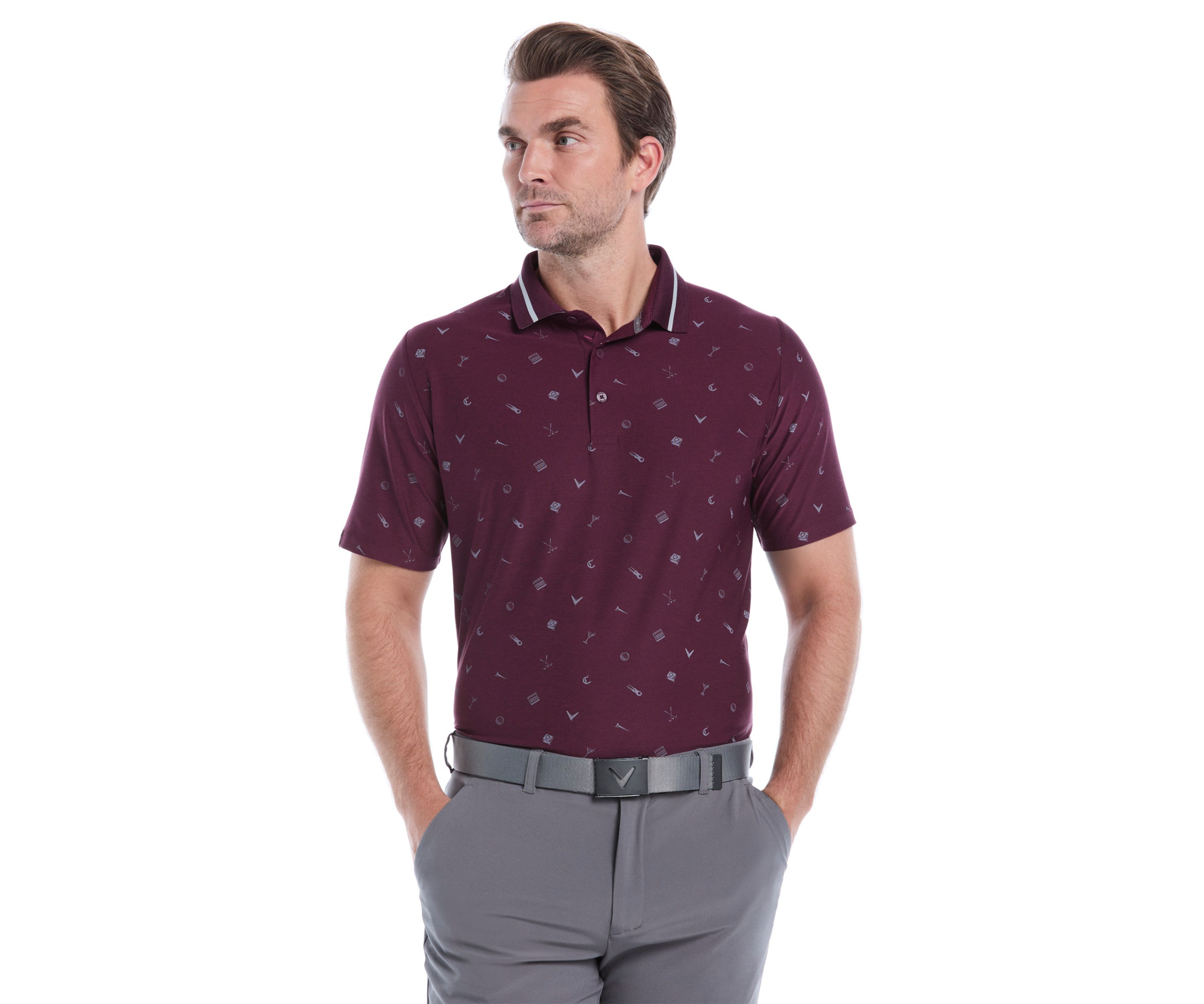 Mens Memento Print Polo Shirt