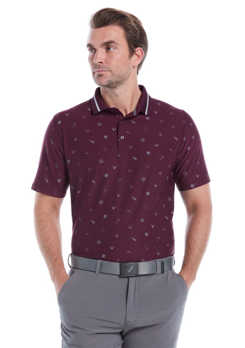 Mens Memento Print Polo Shirt