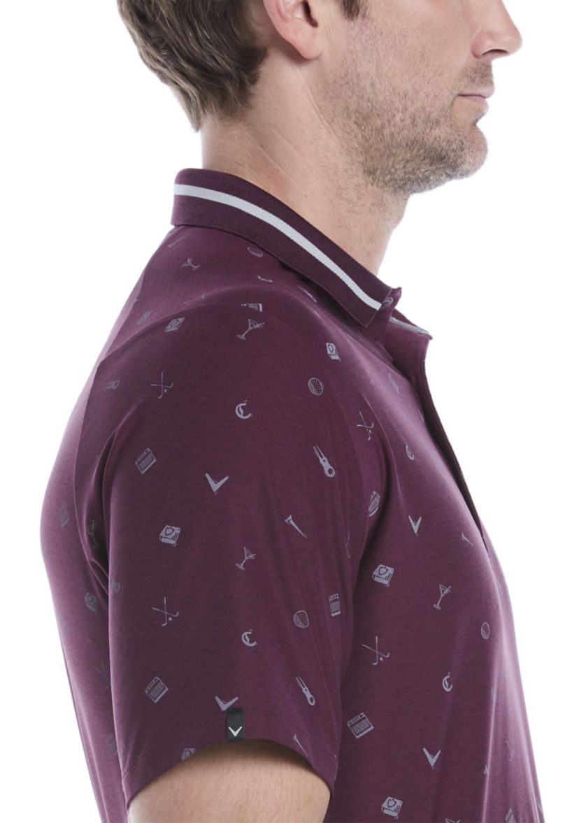 Mens Memento Print Polo Shirt