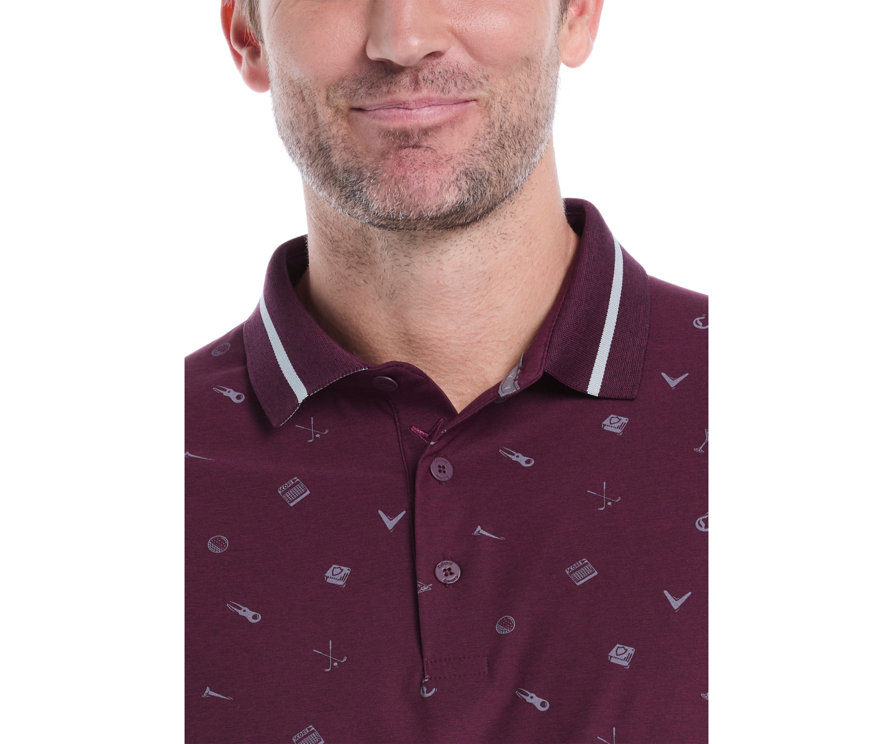Mens Memento Print Polo Shirt