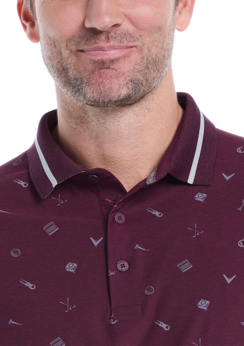 Mens Memento Print Polo Shirt