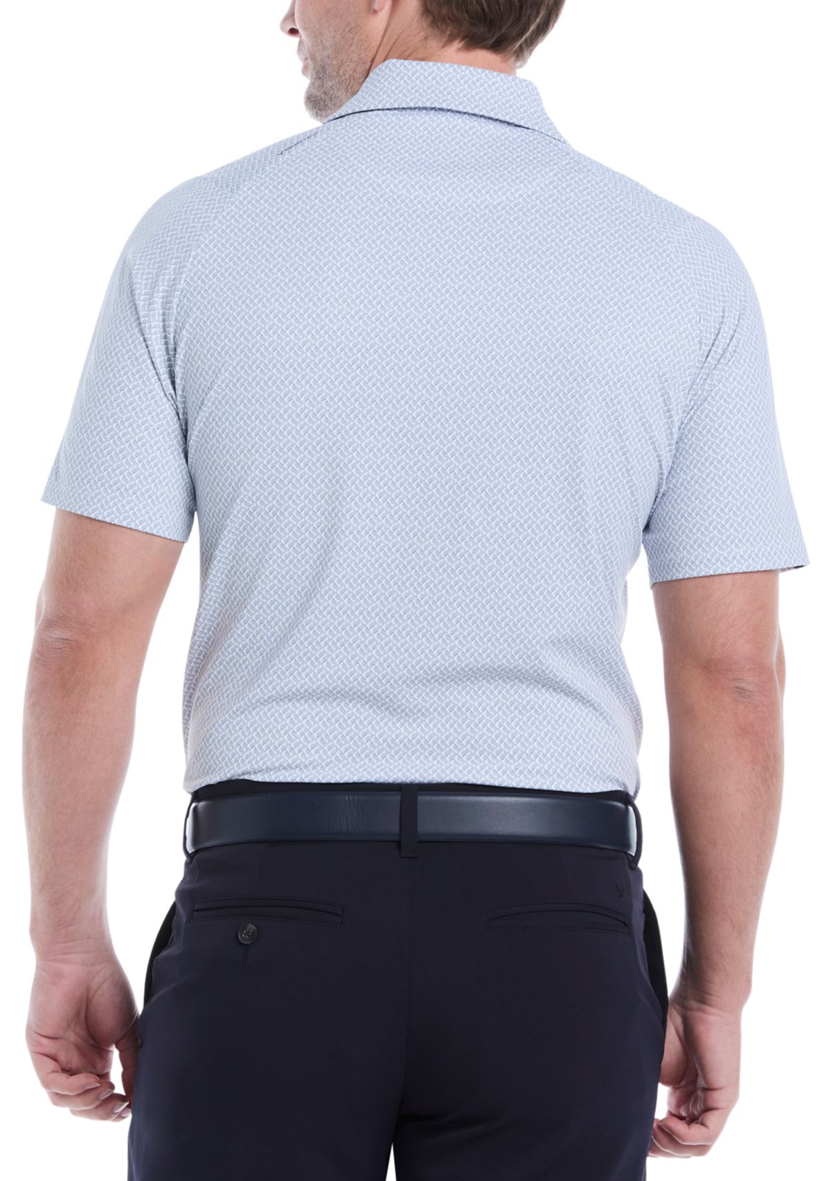 Triple Track Geo Print Polo Shirt 