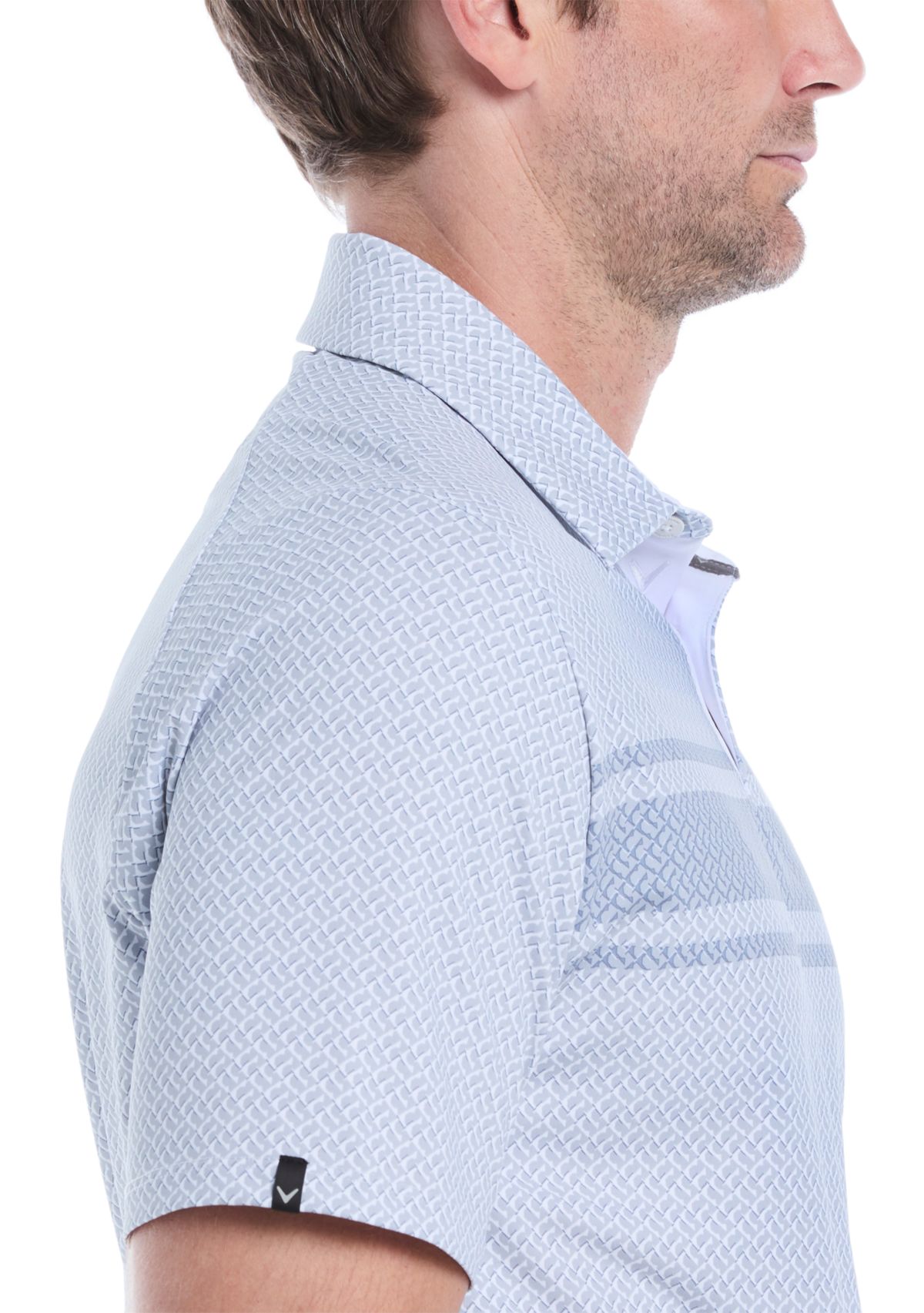 Triple Track Geo Print Polo Shirt 