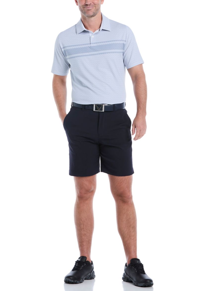 Triple Track Geo Print Polo Shirt 