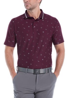 Callaway Golf Big & Tall Short Sleeve Memento Print Polo Shirt, 4XL Big