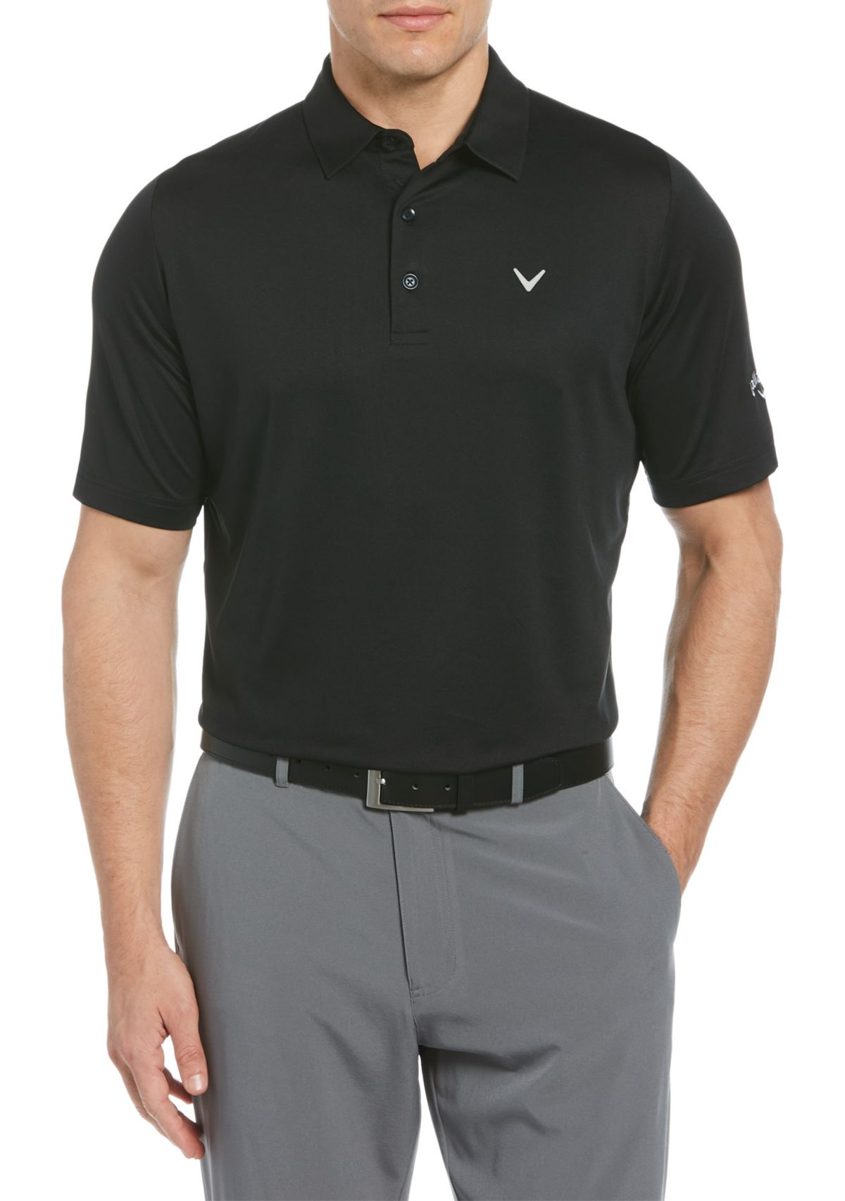 Mens Solid Swing Tech Short Sleeve Golf Polo Shirt