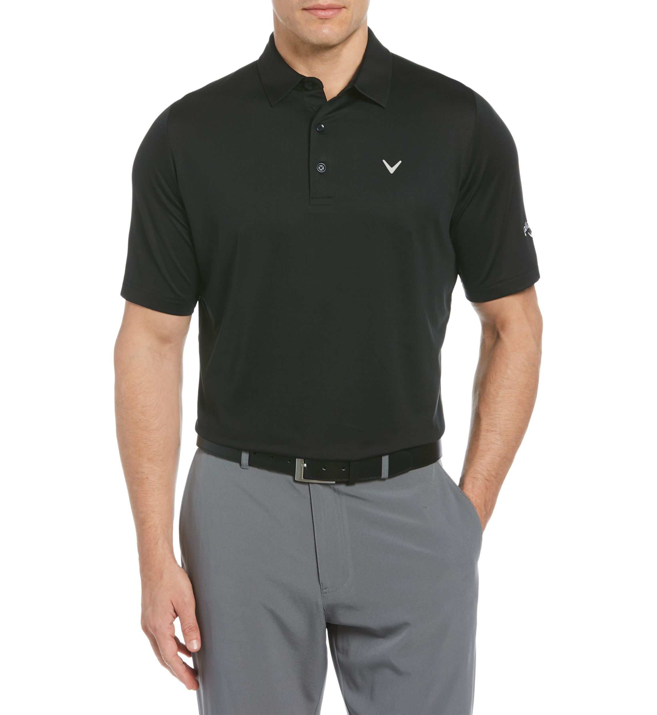 Mens Solid Swing Tech Short Sleeve Golf Polo Shirt