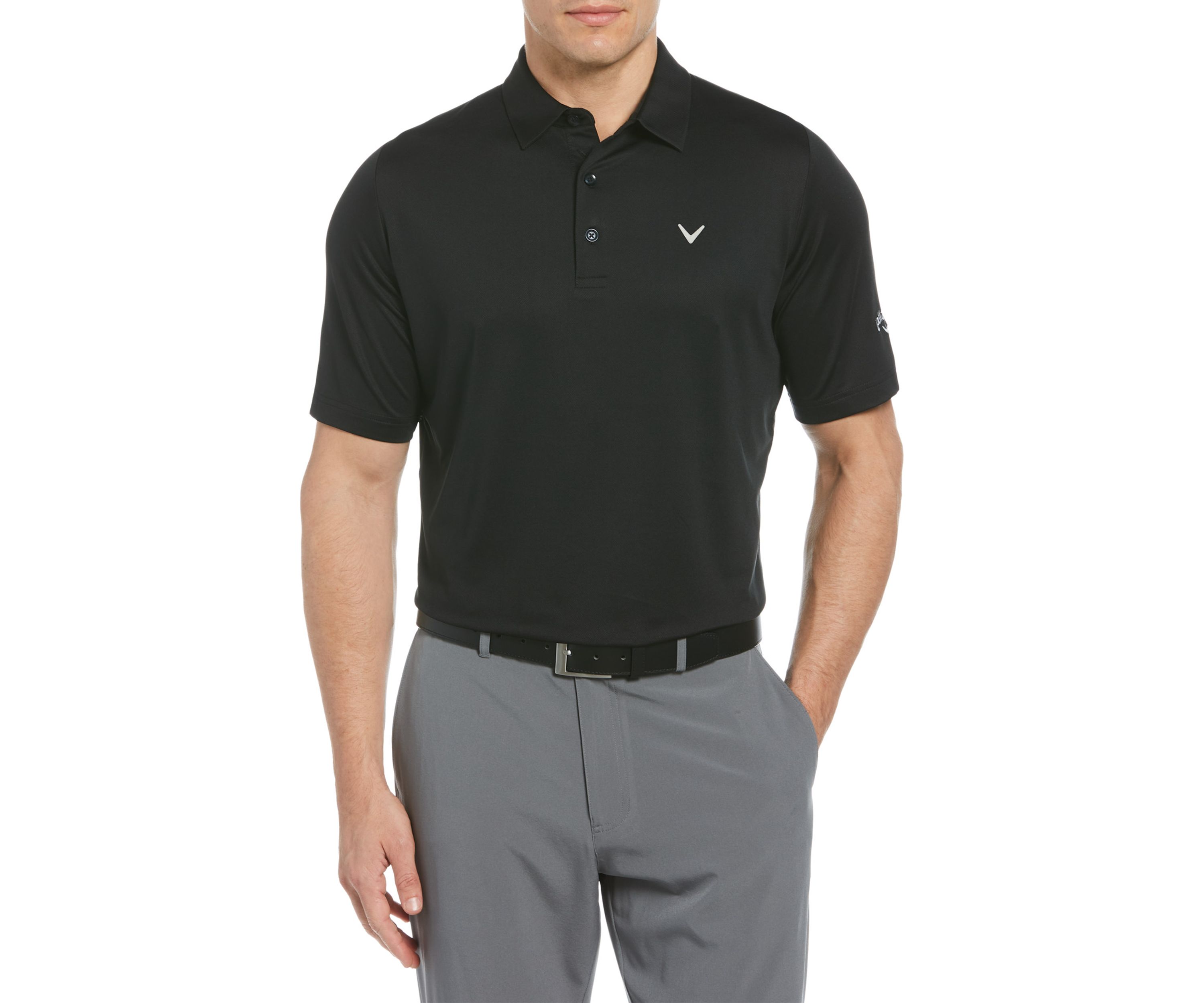 Mens Solid Swing Tech Short Sleeve Golf Polo Shirt