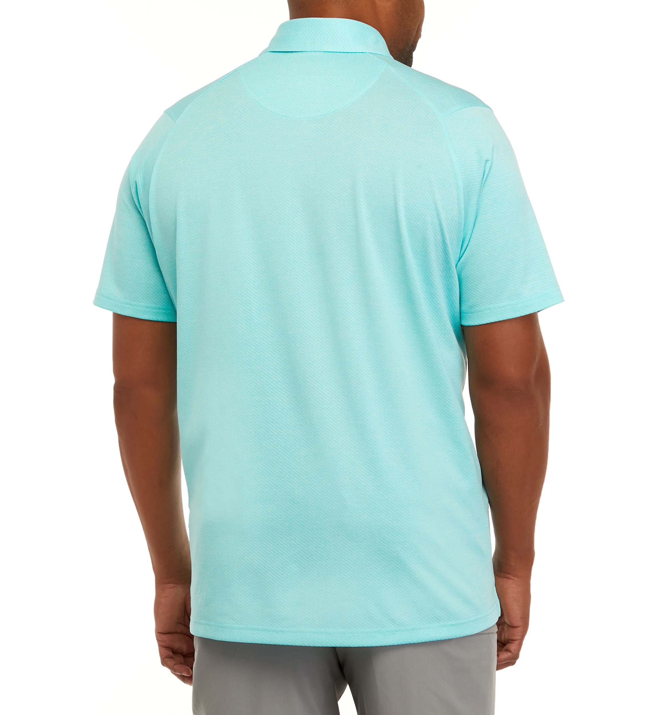 Big & Tall Ventilated Heather Jacquard Short Sleeve Golf Polo Shirt