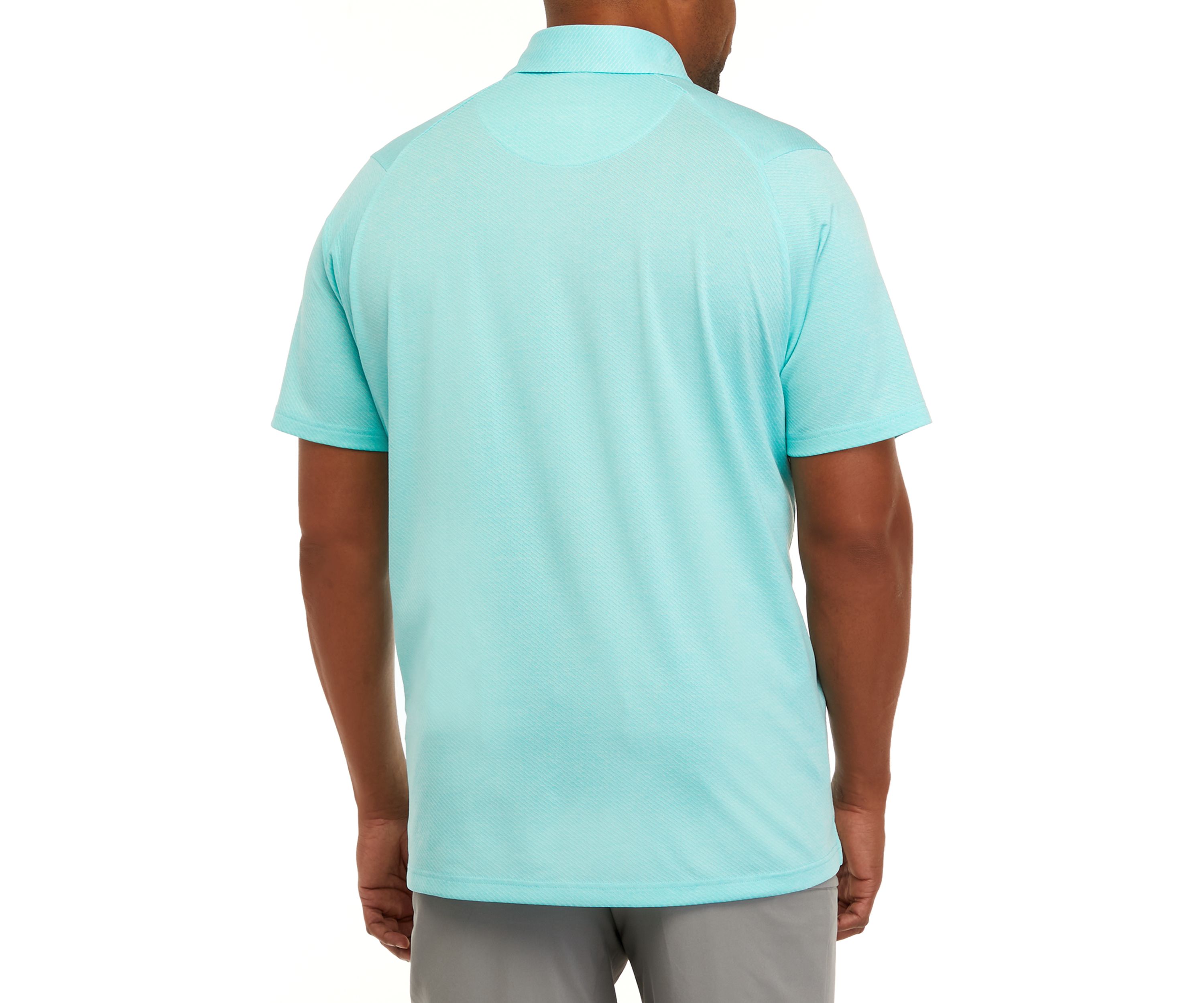Big & Tall Ventilated Heather Jacquard Short Sleeve Golf Polo Shirt