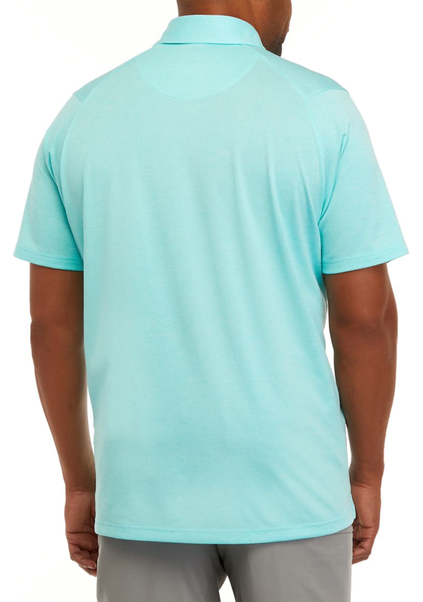 Big & Tall Ventilated Heather Jacquard Short Sleeve Golf Polo Shirt