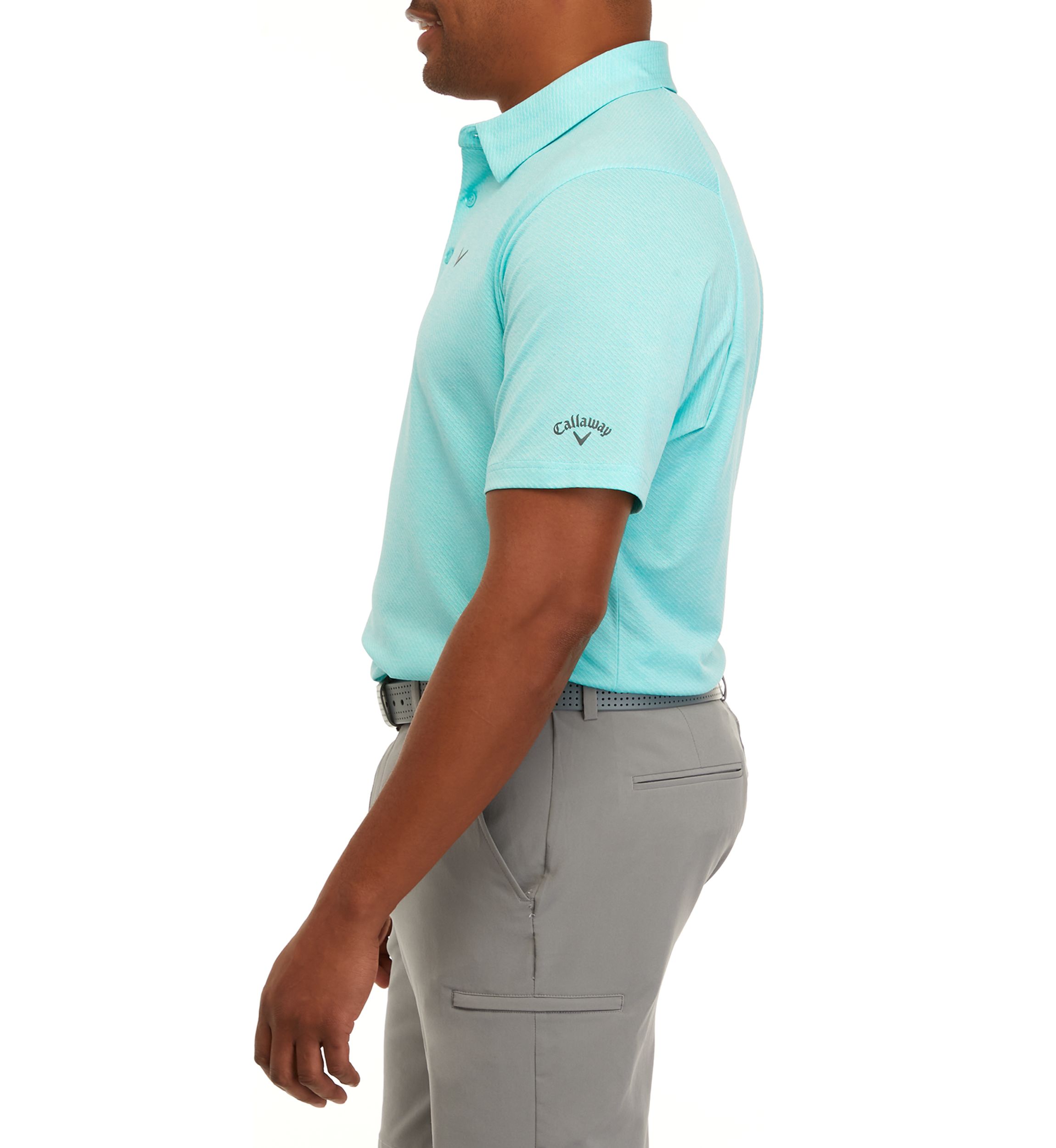 Big & Tall Ventilated Heather Jacquard Short Sleeve Golf Polo Shirt