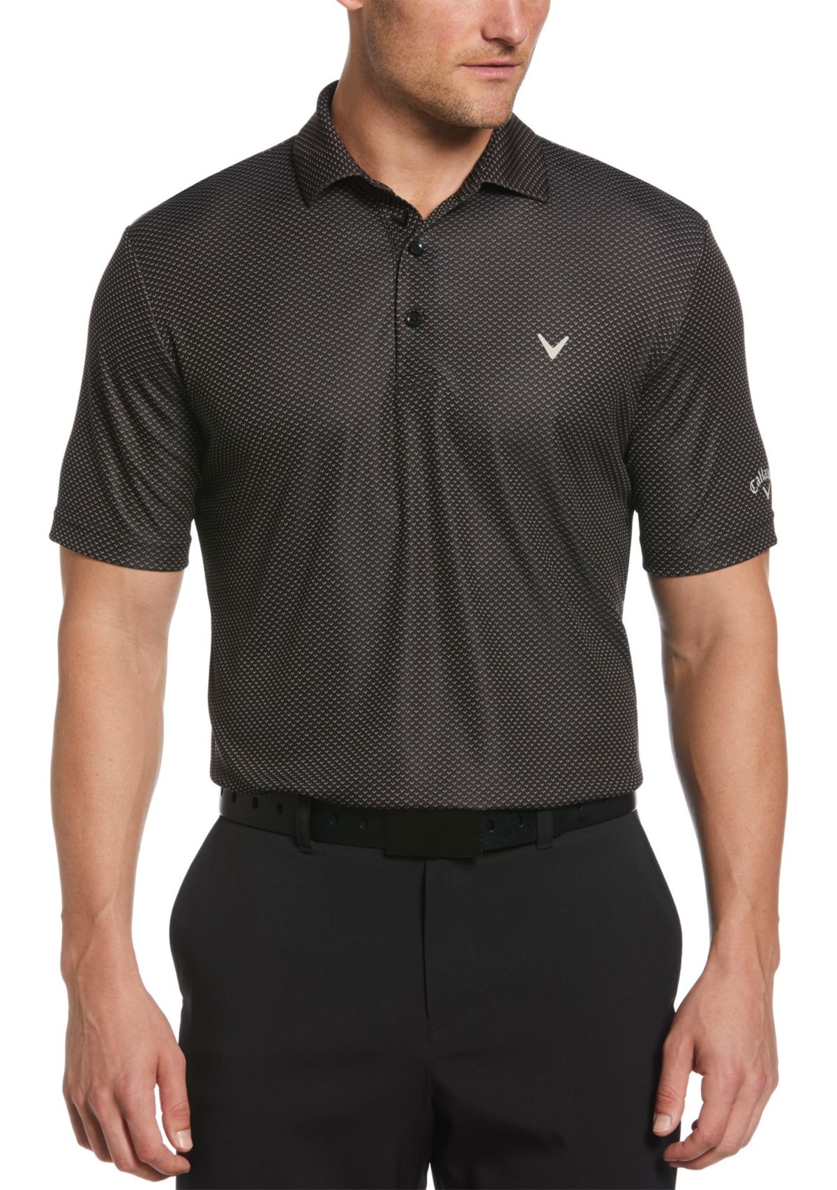 Mens Pro Spin Chevron Jacquard Golf Polo Shirt