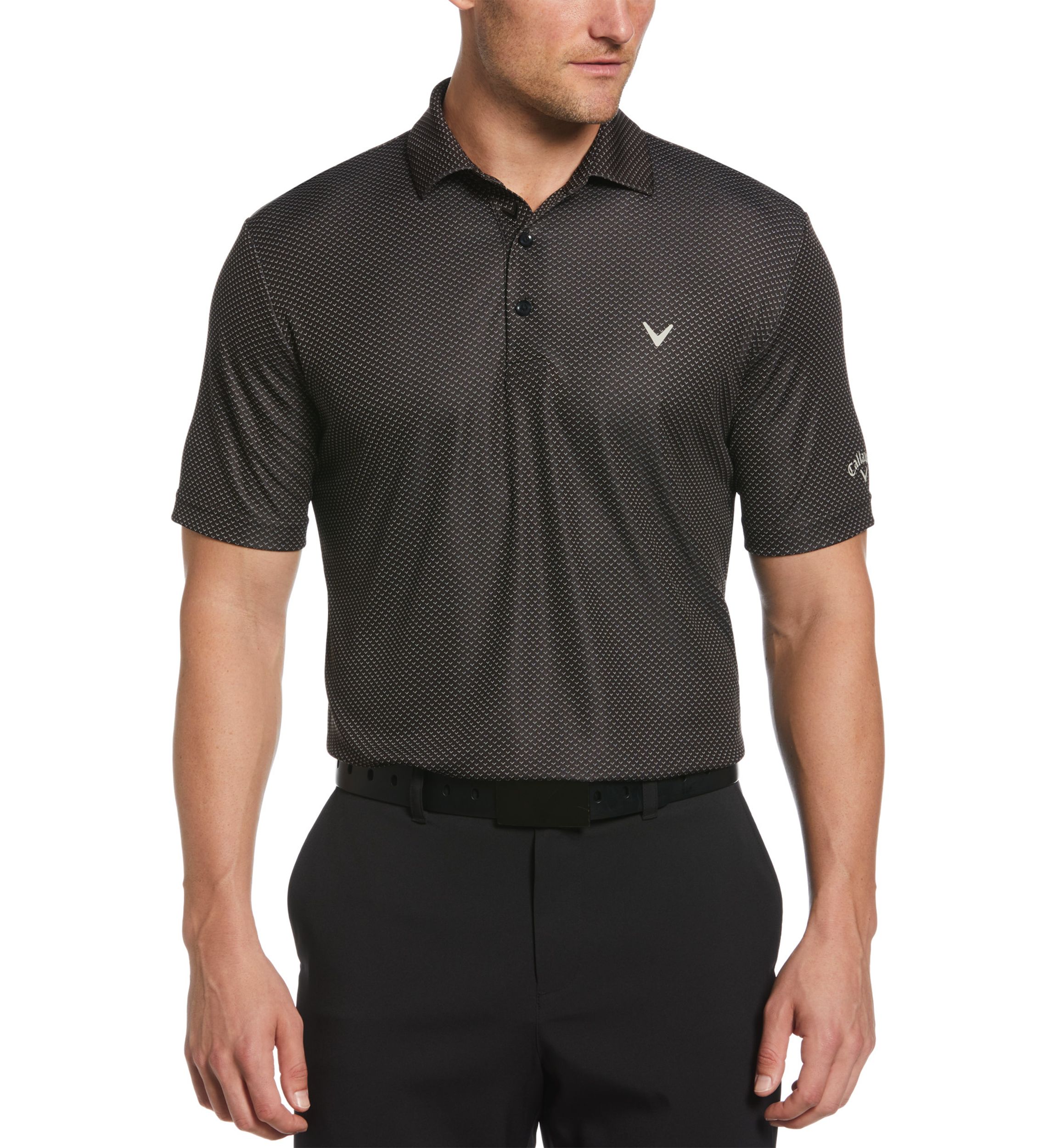 Mens Pro Spin Chevron Jacquard Golf Polo Shirt